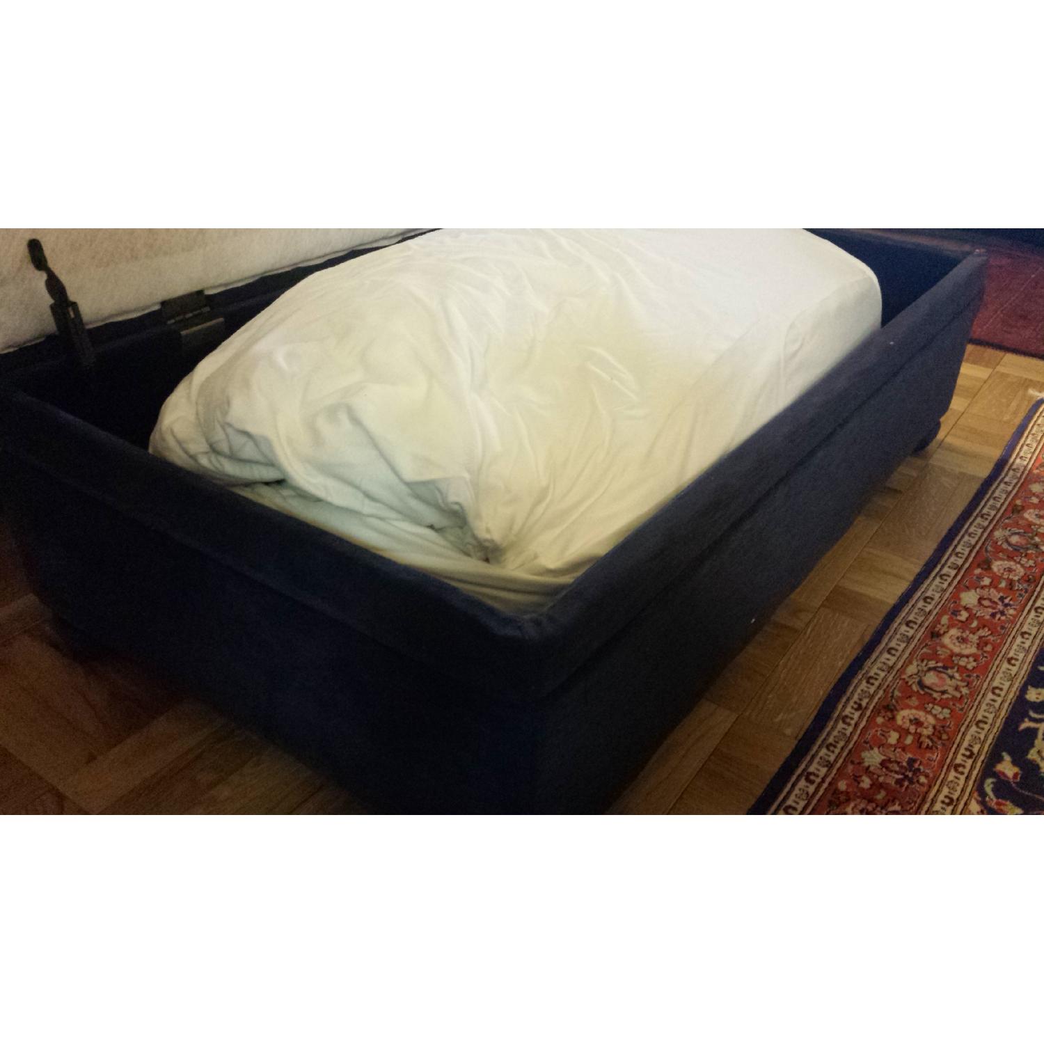 Navy Vintage Sleeper Sofa and Ottoman with Storage - image-9