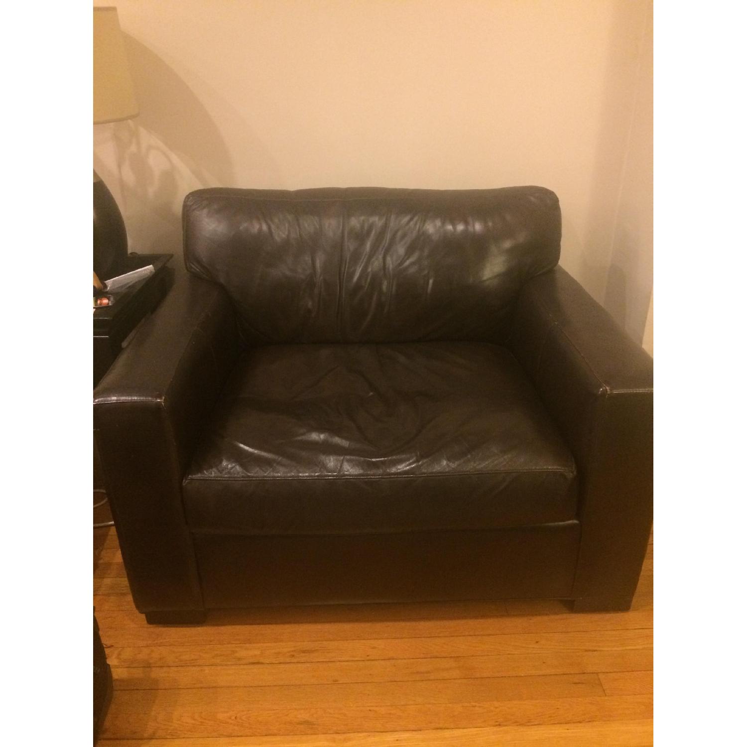 Crate & Barrel Axis II Leather Chair - image-3