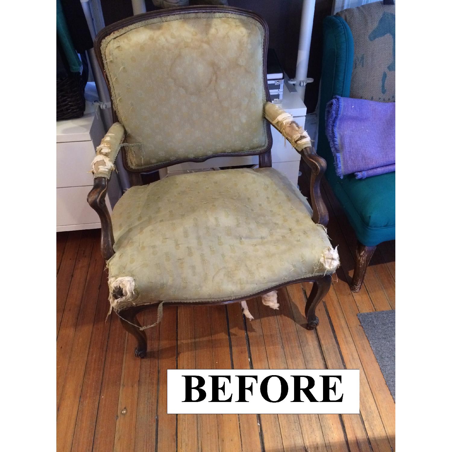 Reupholstered Vintage French Arm Chair - image-3