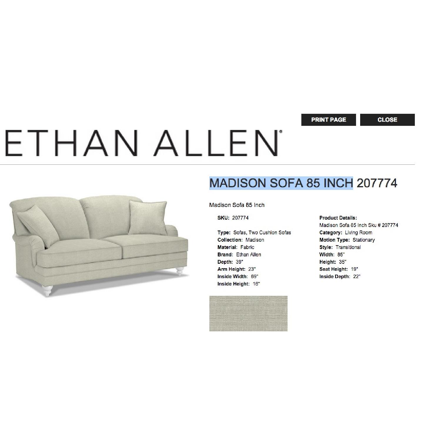 Ethan Allen Sofa in Classic Gray - image-3