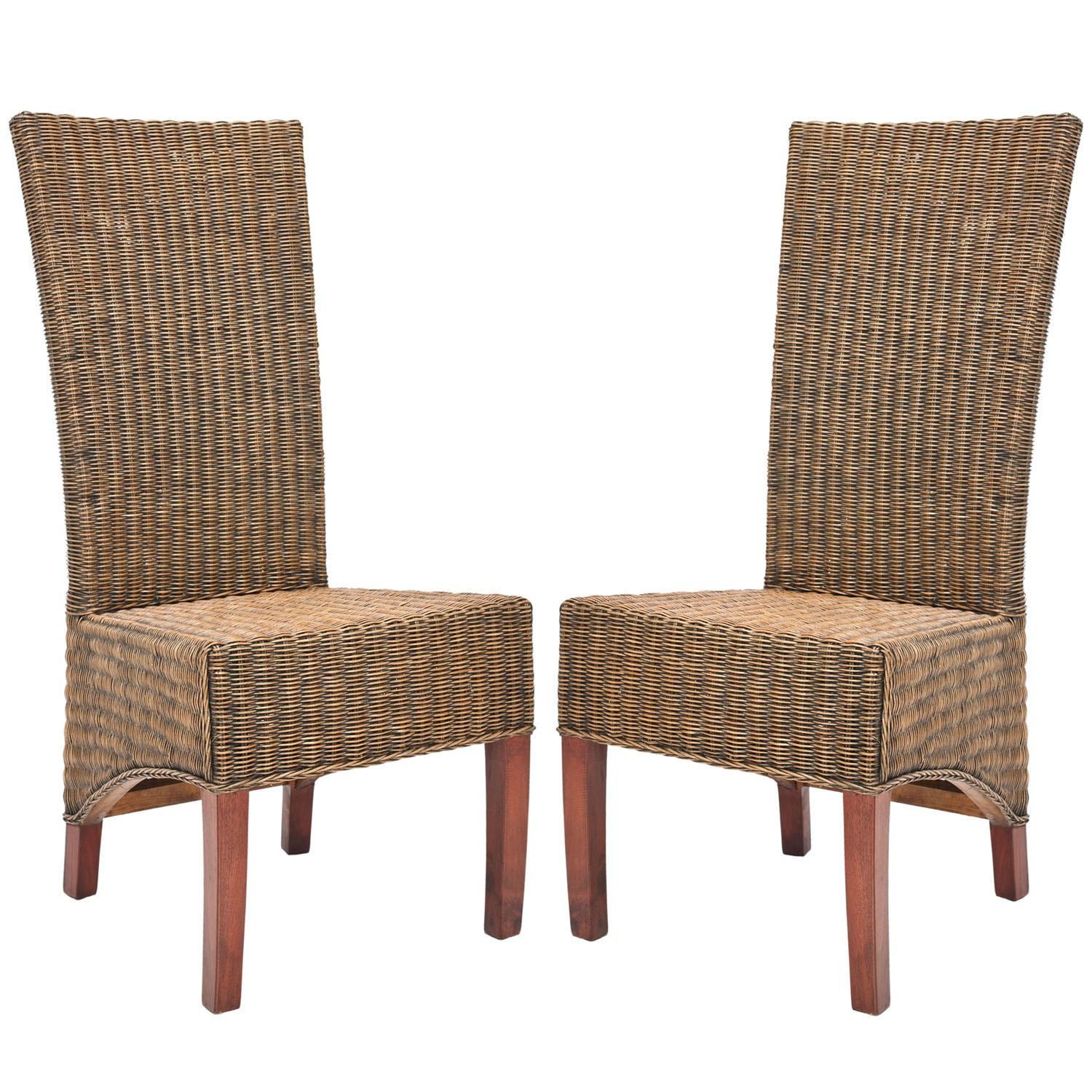 Savafieh Honey Black Wash Dining Chairs - Pair