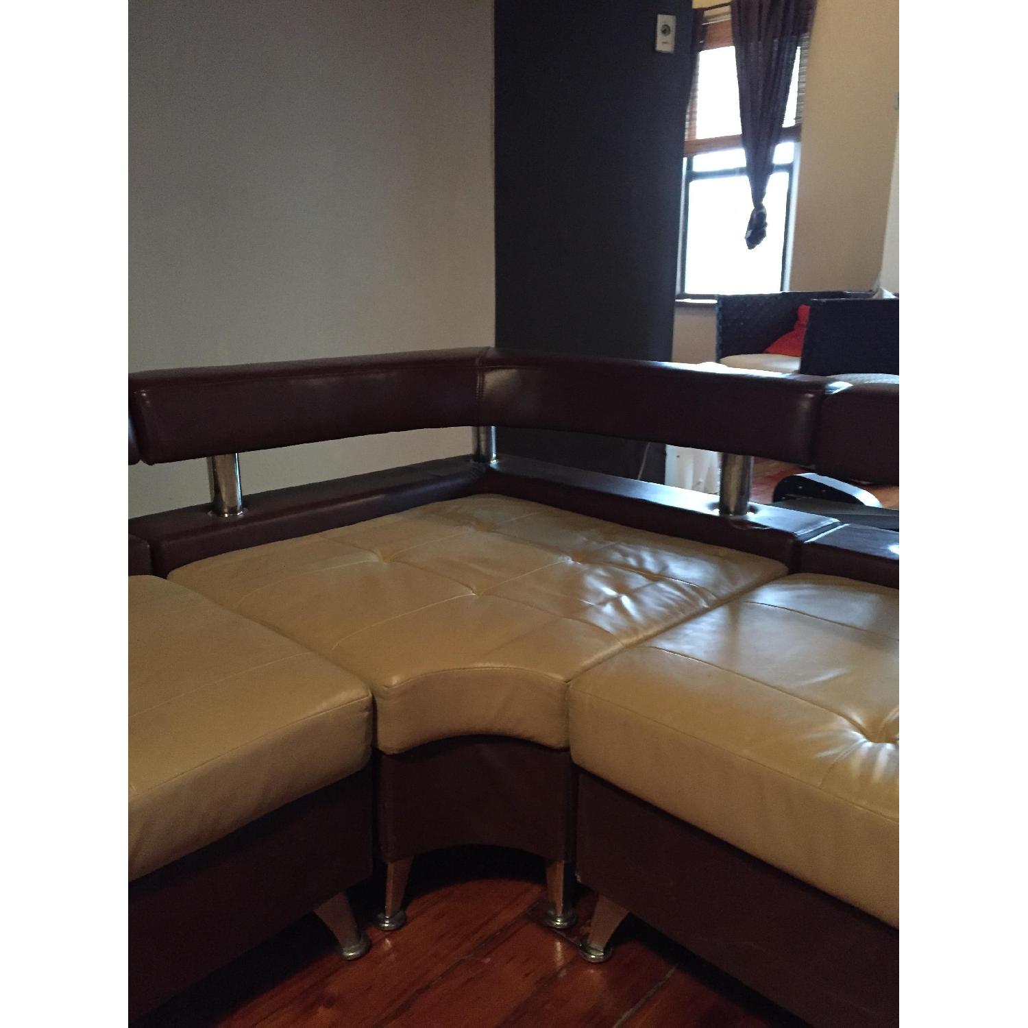 Retro Leather Sectional - image-2