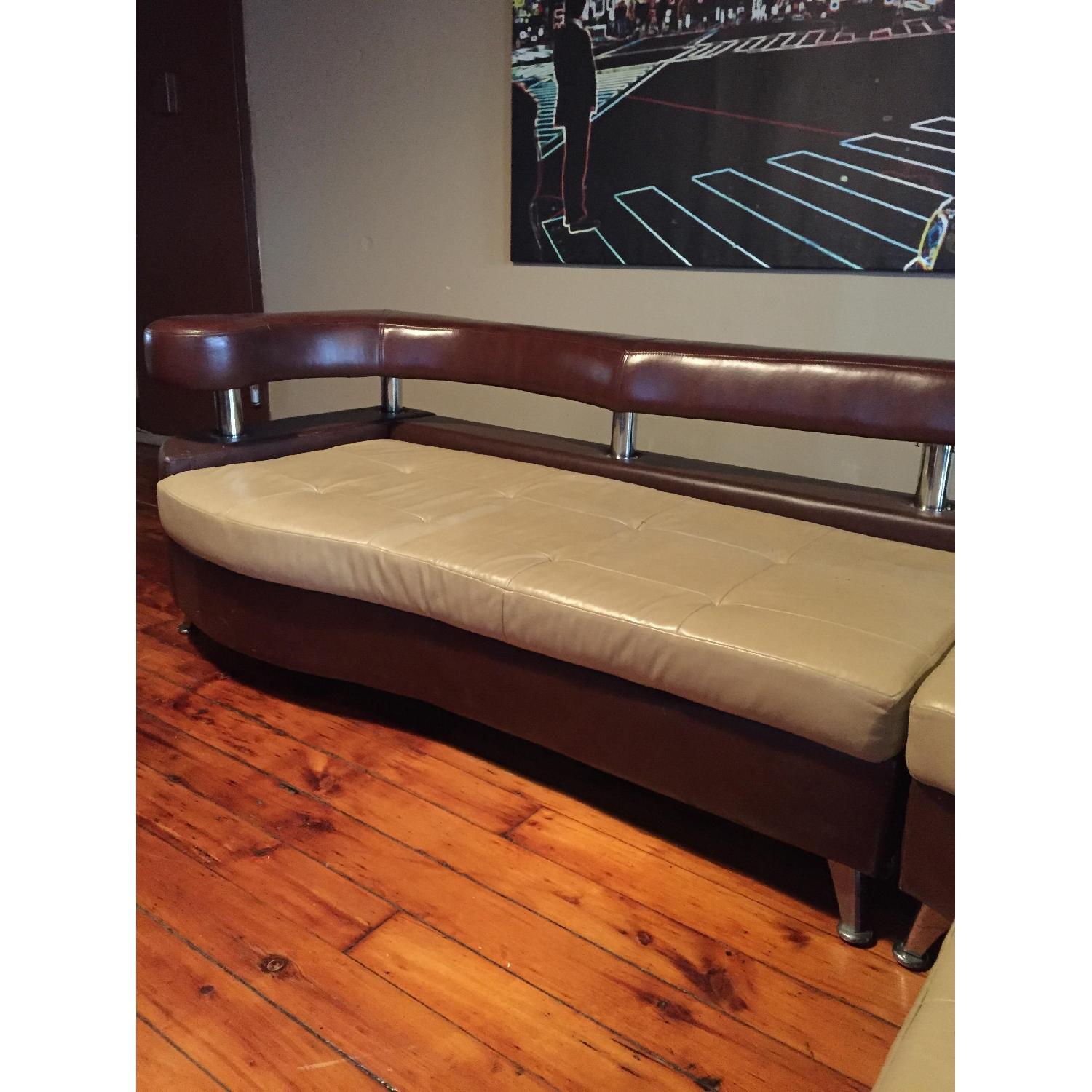 Retro Leather Sectional - image-3