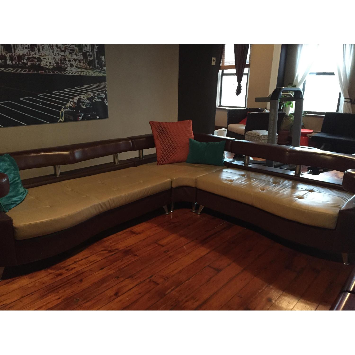Retro Leather Sectional - image-4