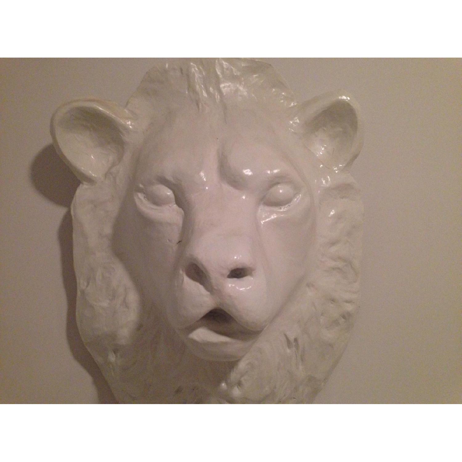Limited Edition Lion Head Paper Mache Sculpture - image-1