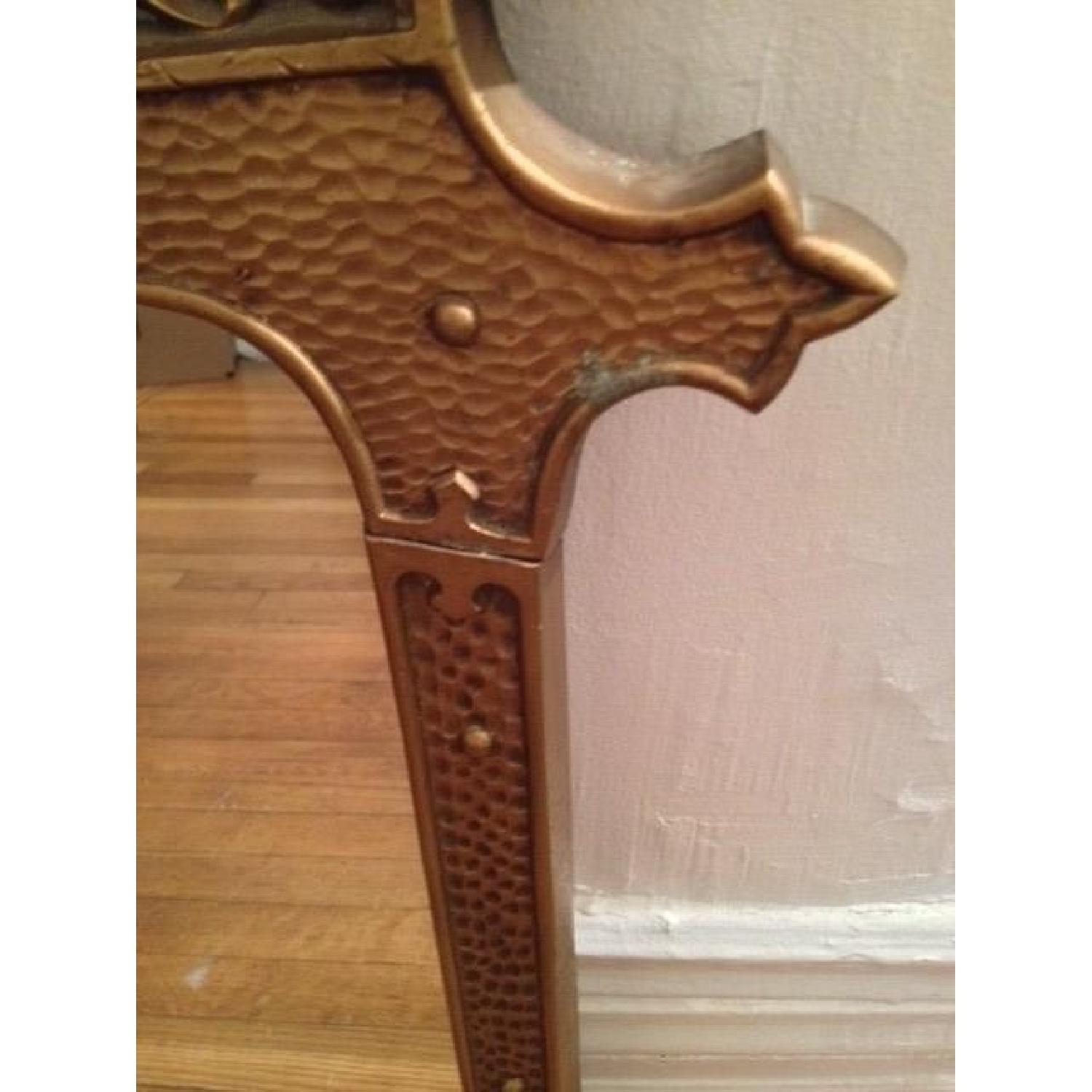 Hammered Metal Mirror with Decorative Trim in Bronze Color - image-3