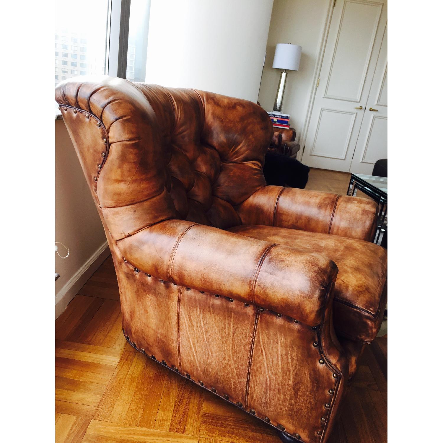 Baker Leather Arm Chair with Nailheads - image-3