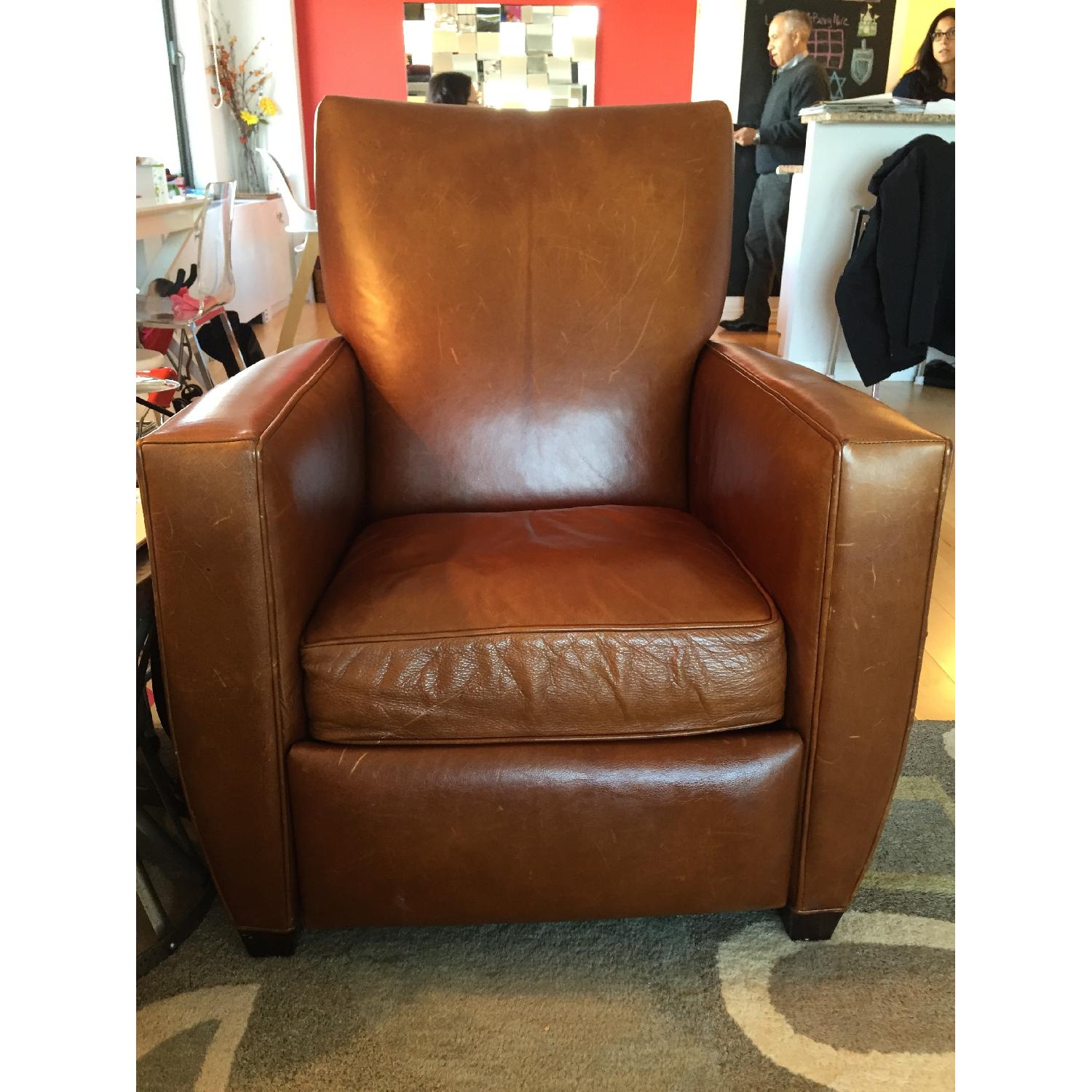 Crate & Barrel Streeter Leather Recliner - image-5