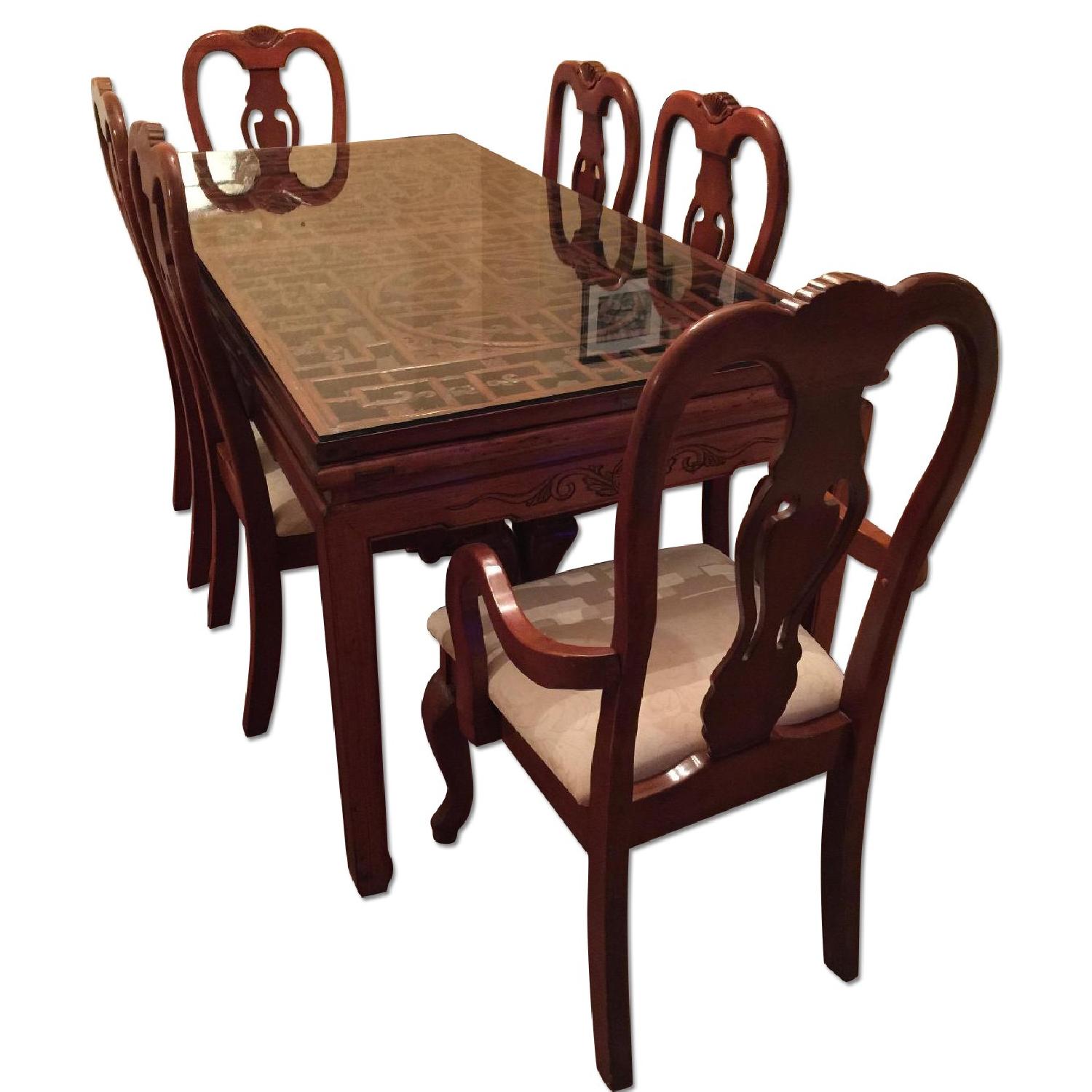 Custom Built Dining Table w/ 6 Chairs AptDeco