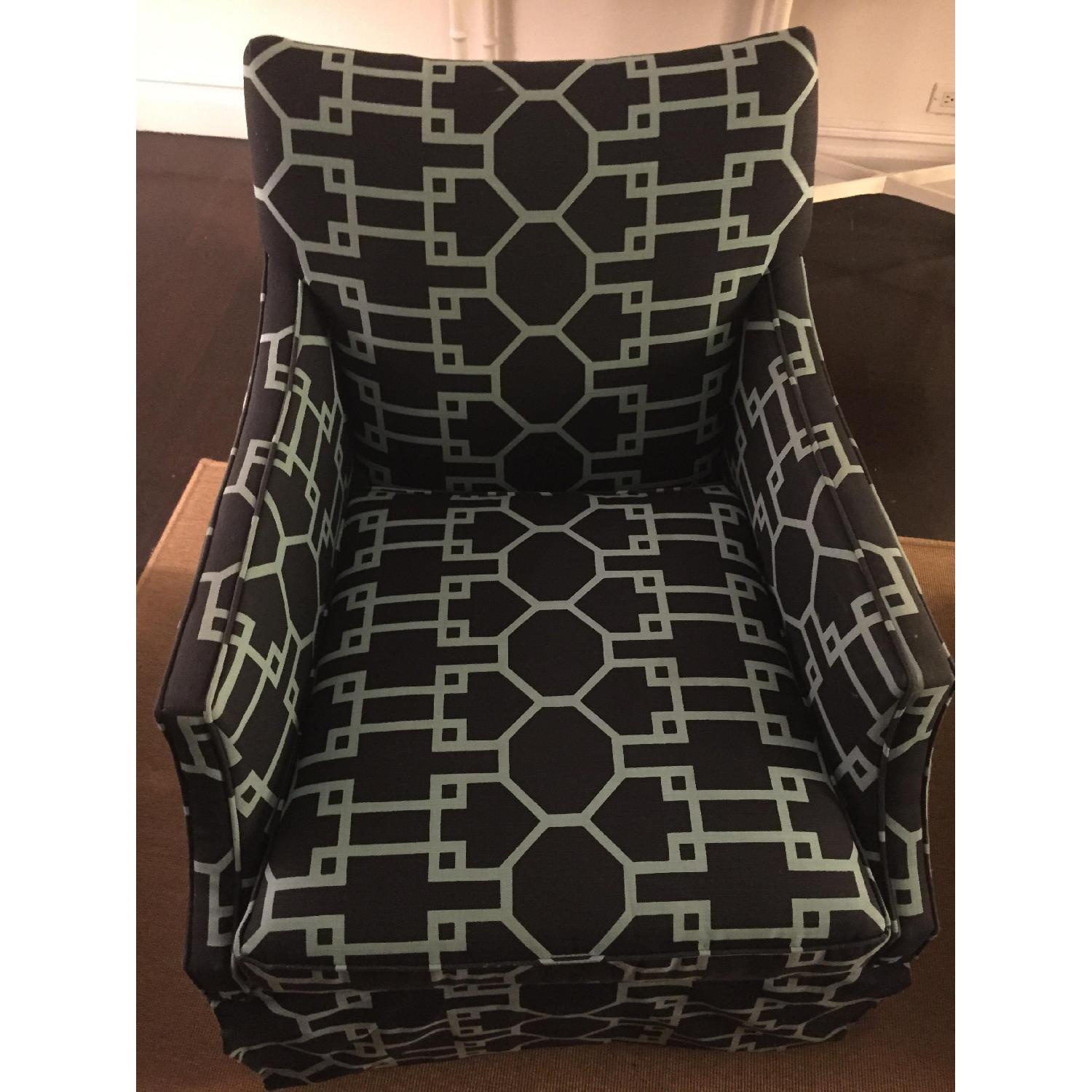 Ballard Designs Larkin Club Chairs Covered with Quadrille Brighton Fabric - image-7