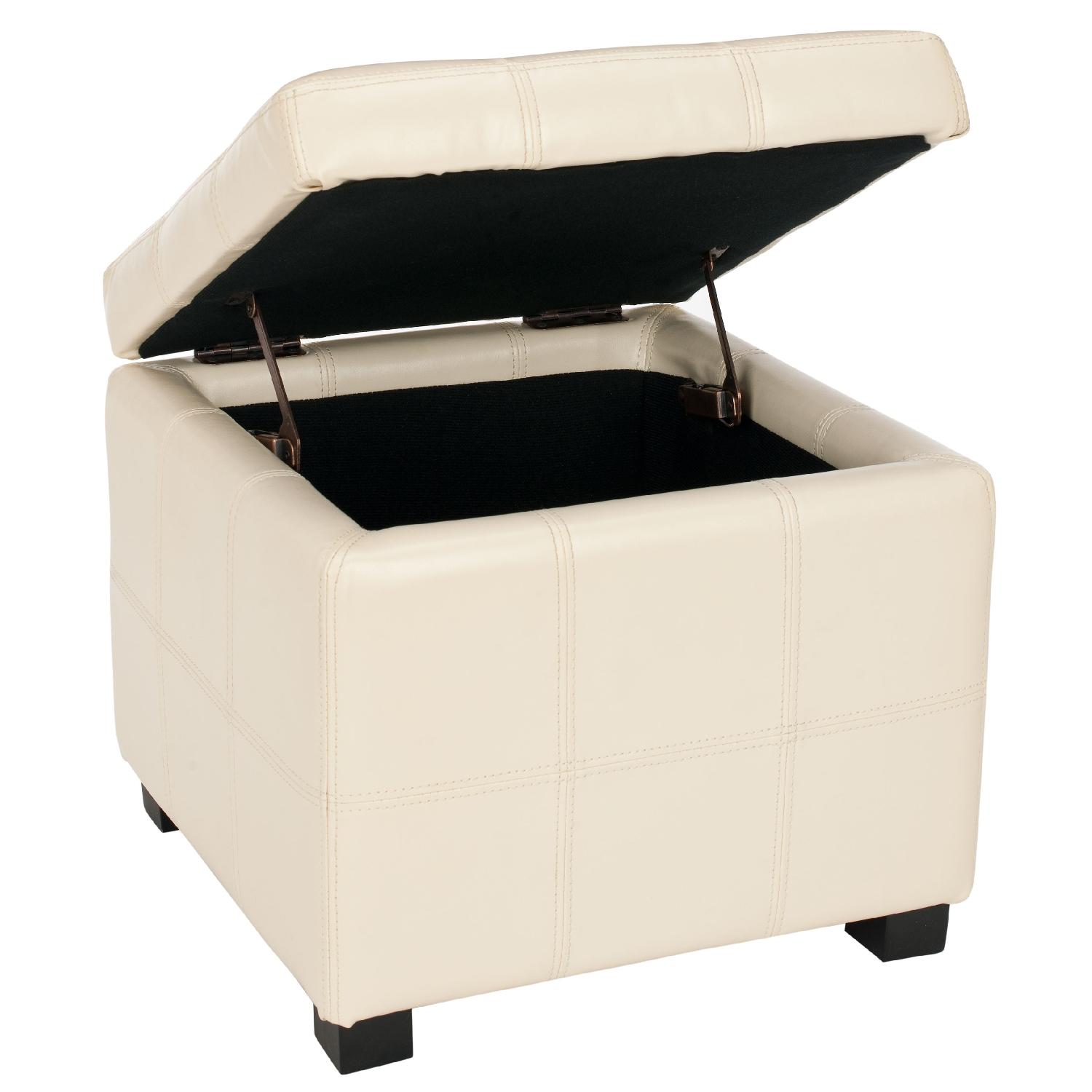 Safavieh Flat Cream Ottoman - image-1
