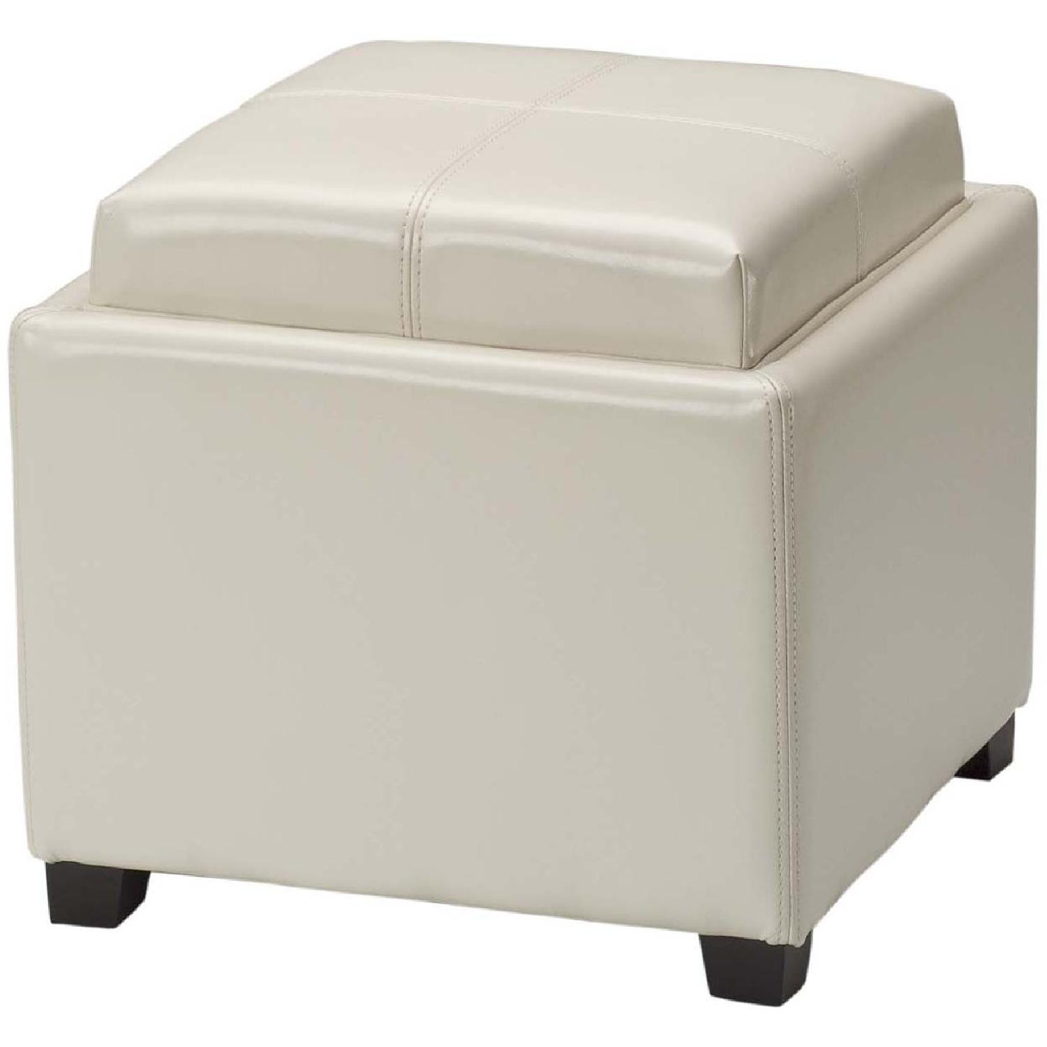 Safavieh Flat Cream Ottoman - image-0