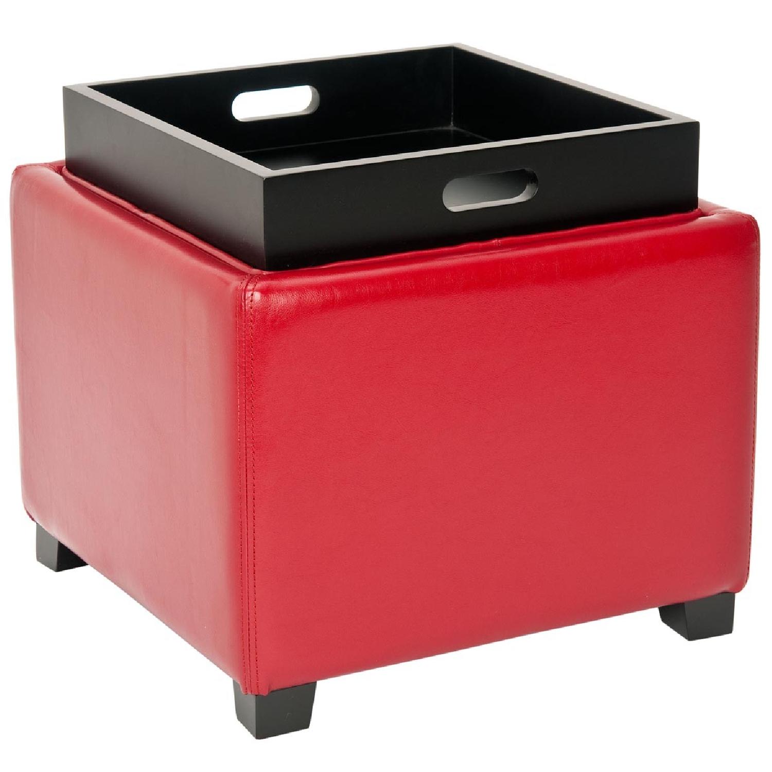 Safavieh Red Ottoman - image-1