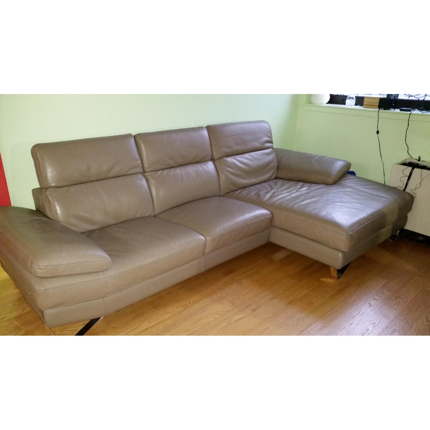 Italian Leather Sectional Sofa - image-1