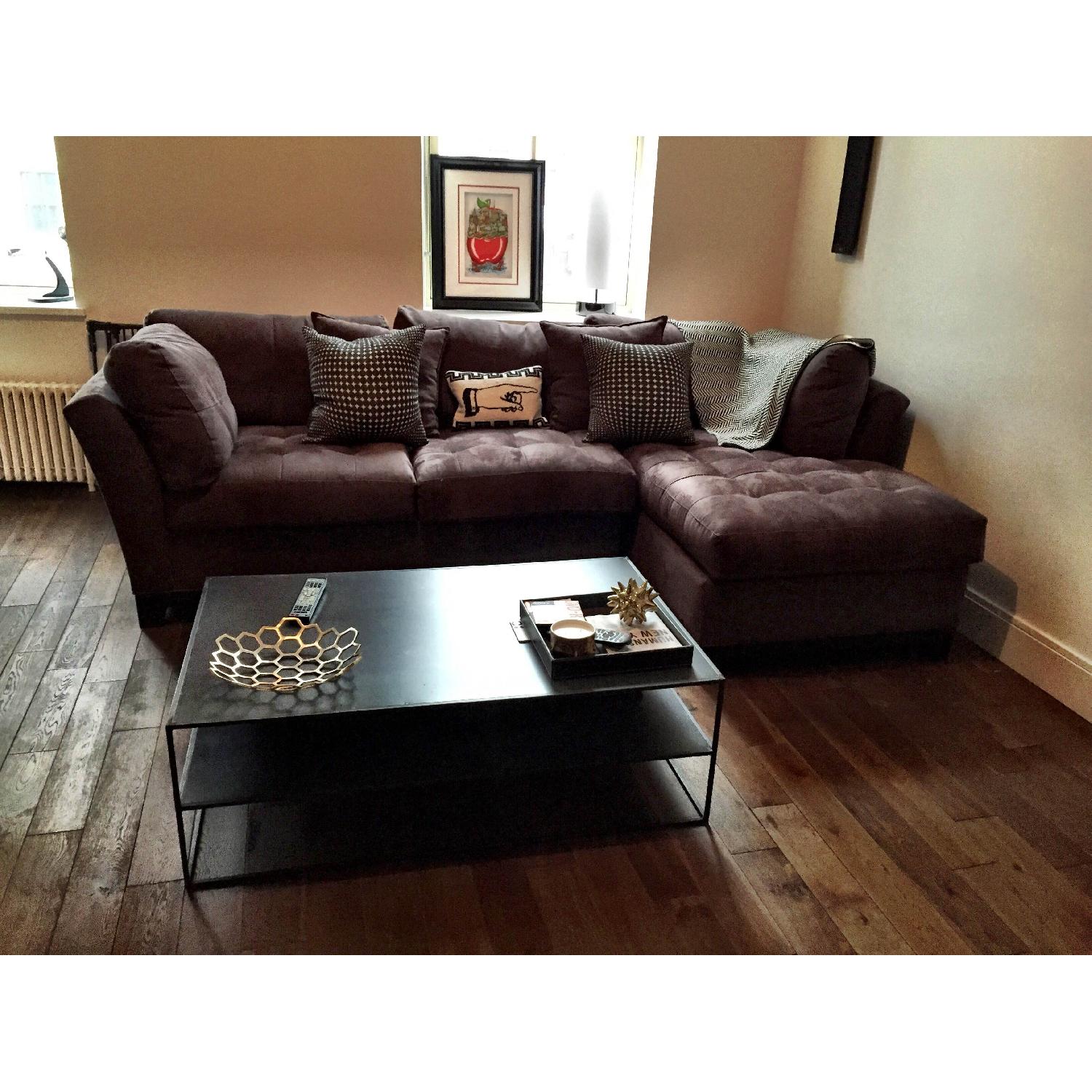 Raymour & Flanigan Charcoal Grey Sectional - image-1