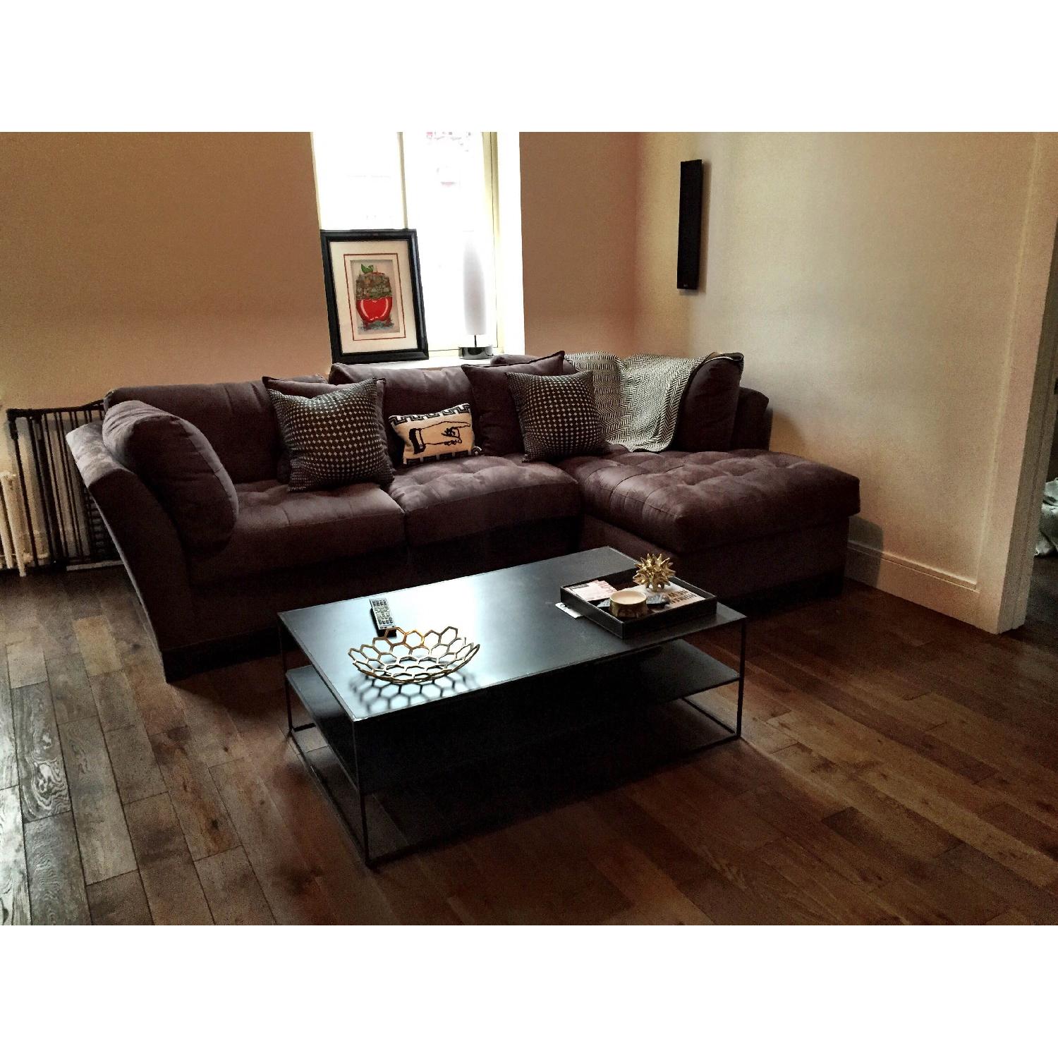 Raymour & Flanigan Charcoal Grey Sectional - image-2