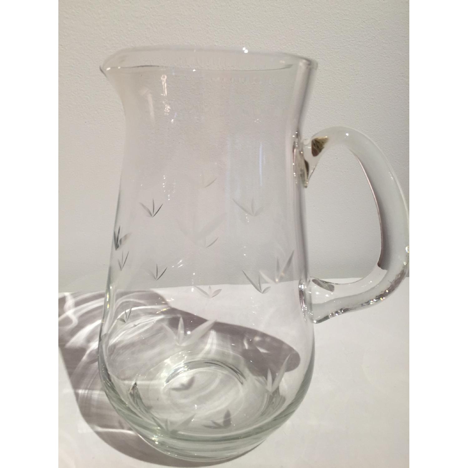 Vintage Cut Crystal Pitcher & 4 Glasses Set - image-2