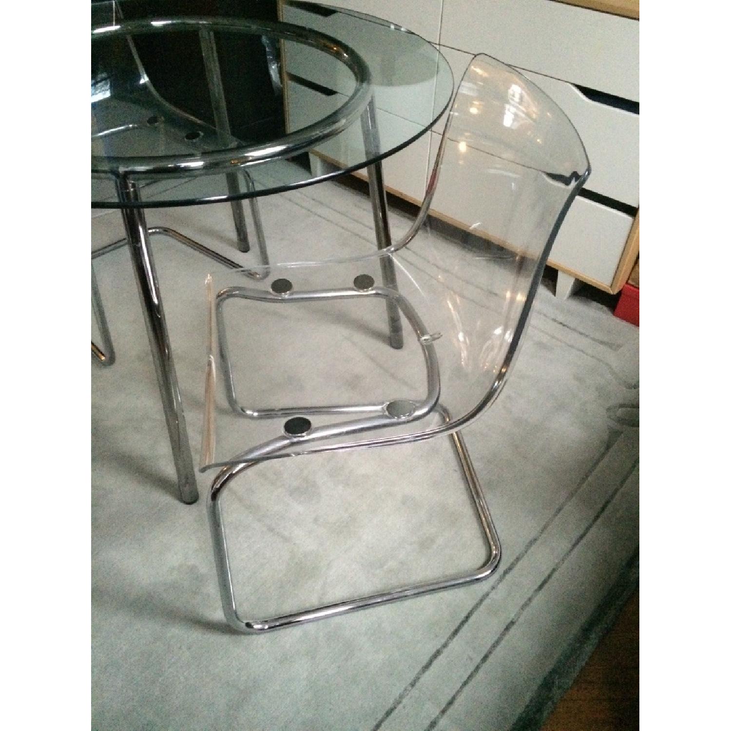 Ikea Salmi Round Glass Top Table w/ 2 Tobias Chairs AptDeco