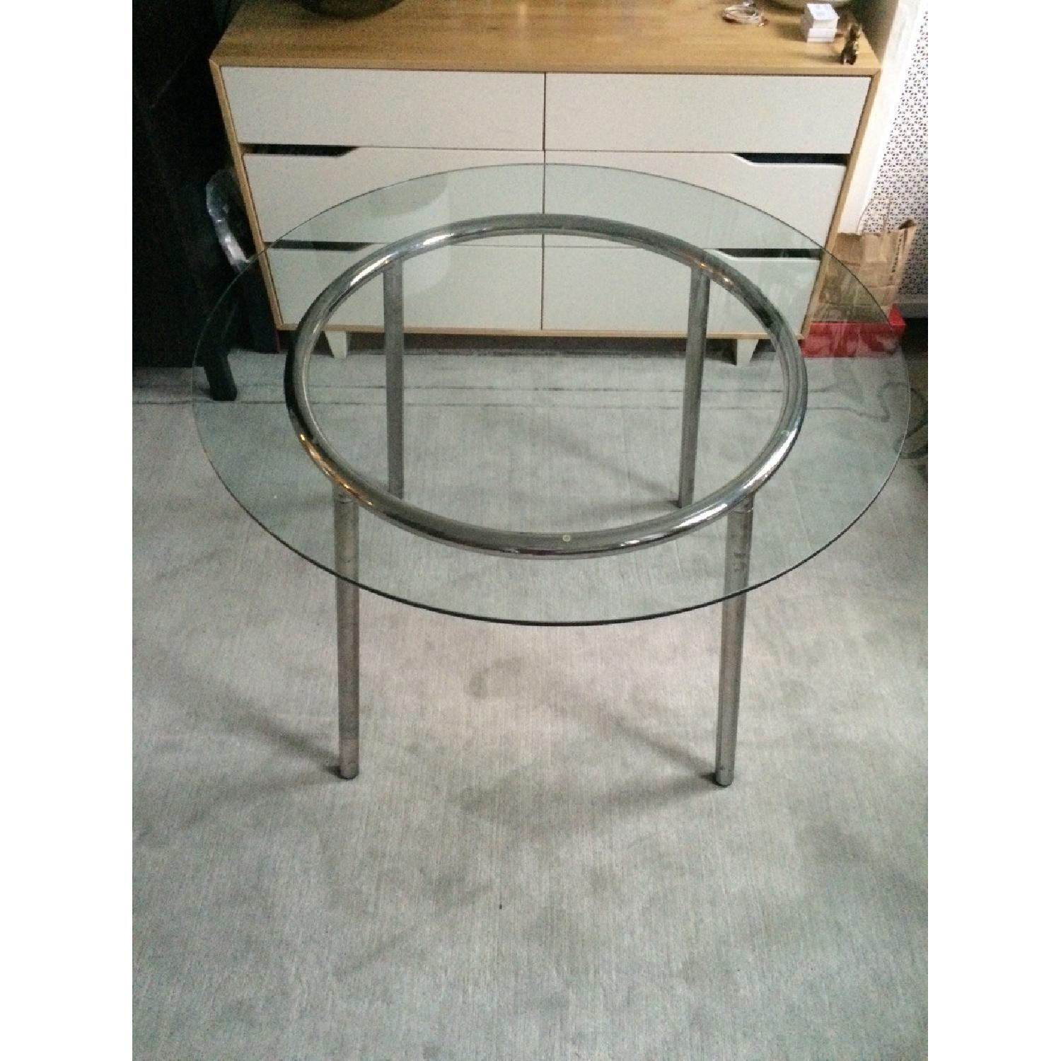 Ikea Salmi Round Glass Top Table w/ 2 Tobias Chairs AptDeco