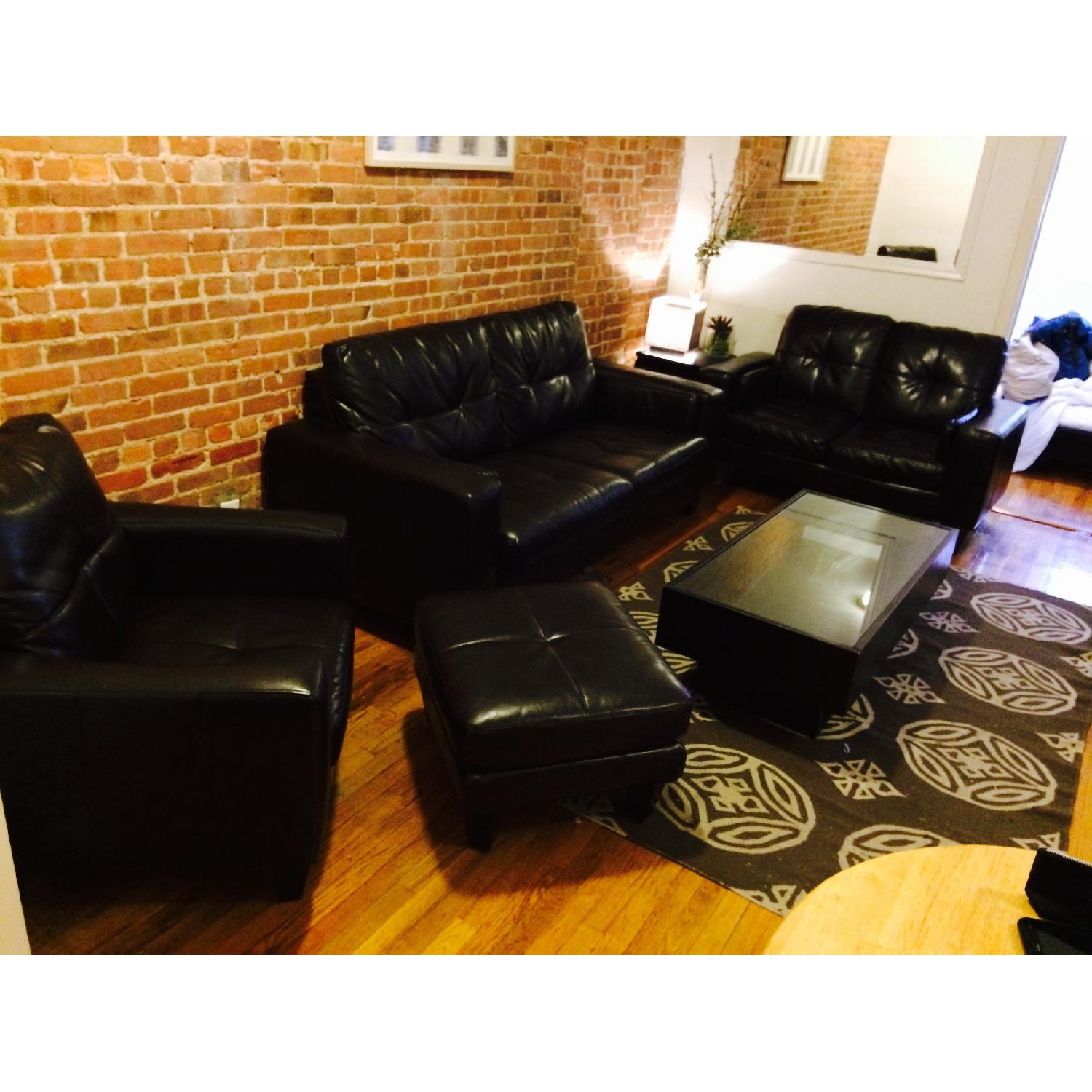 Jennifer Convertibles 3 Seater Sofa + Love Seat + Single Seater/Chair w/ Ottoman - image-1