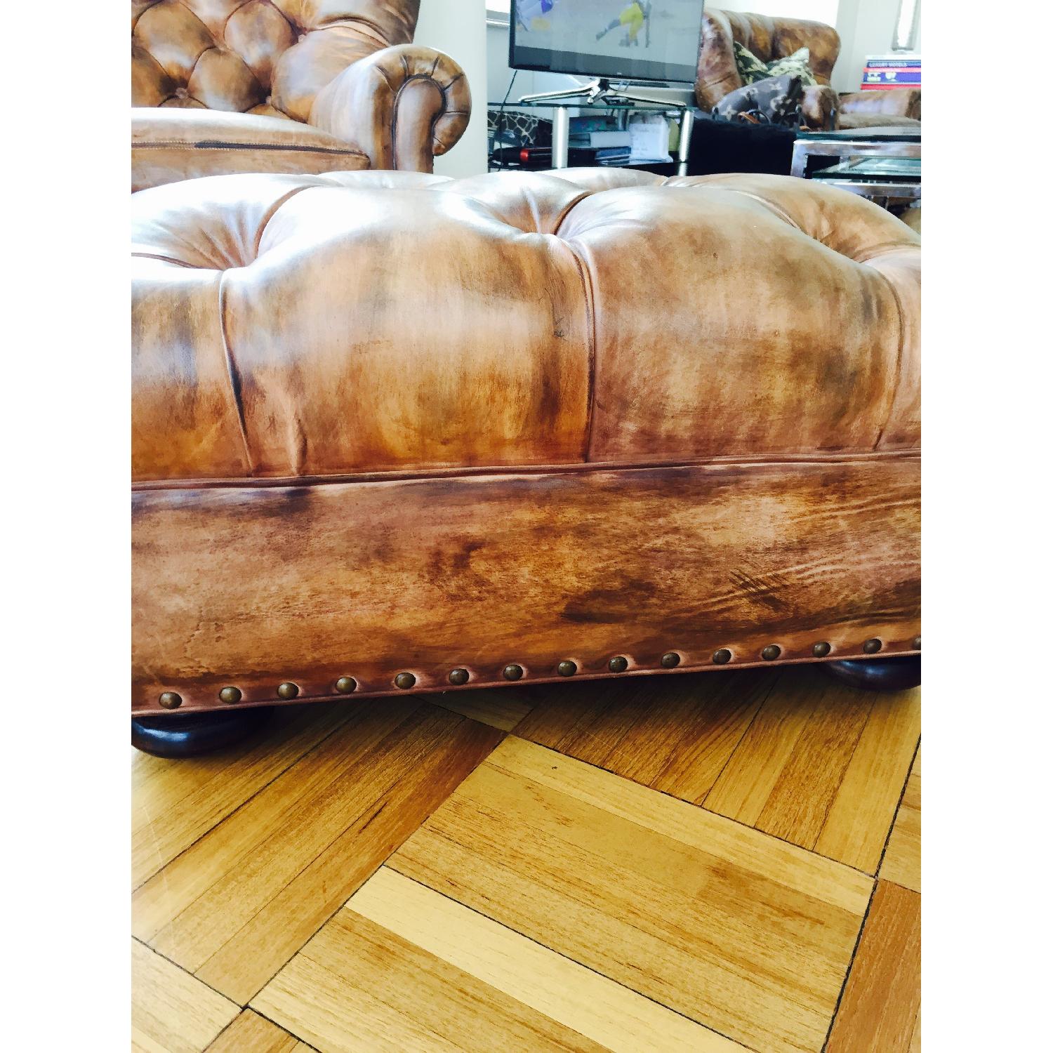 Baker Furniture Leather Ottomon w/ Nailhead Trimming - image-4