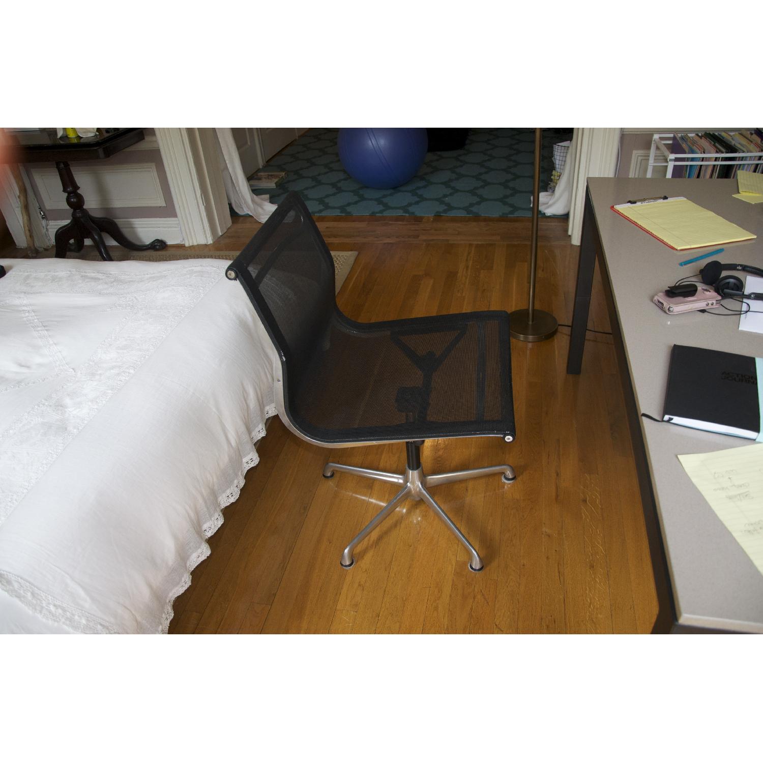 City Foundary Vintage Black Mesh Armless Office Chair - image-2