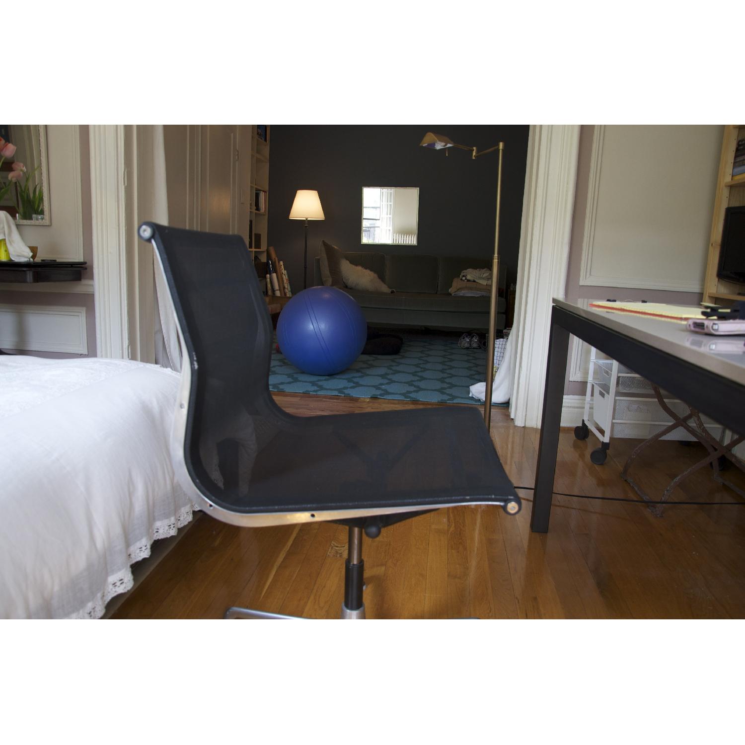 City Foundary Vintage Black Mesh Armless Office Chair - image-3