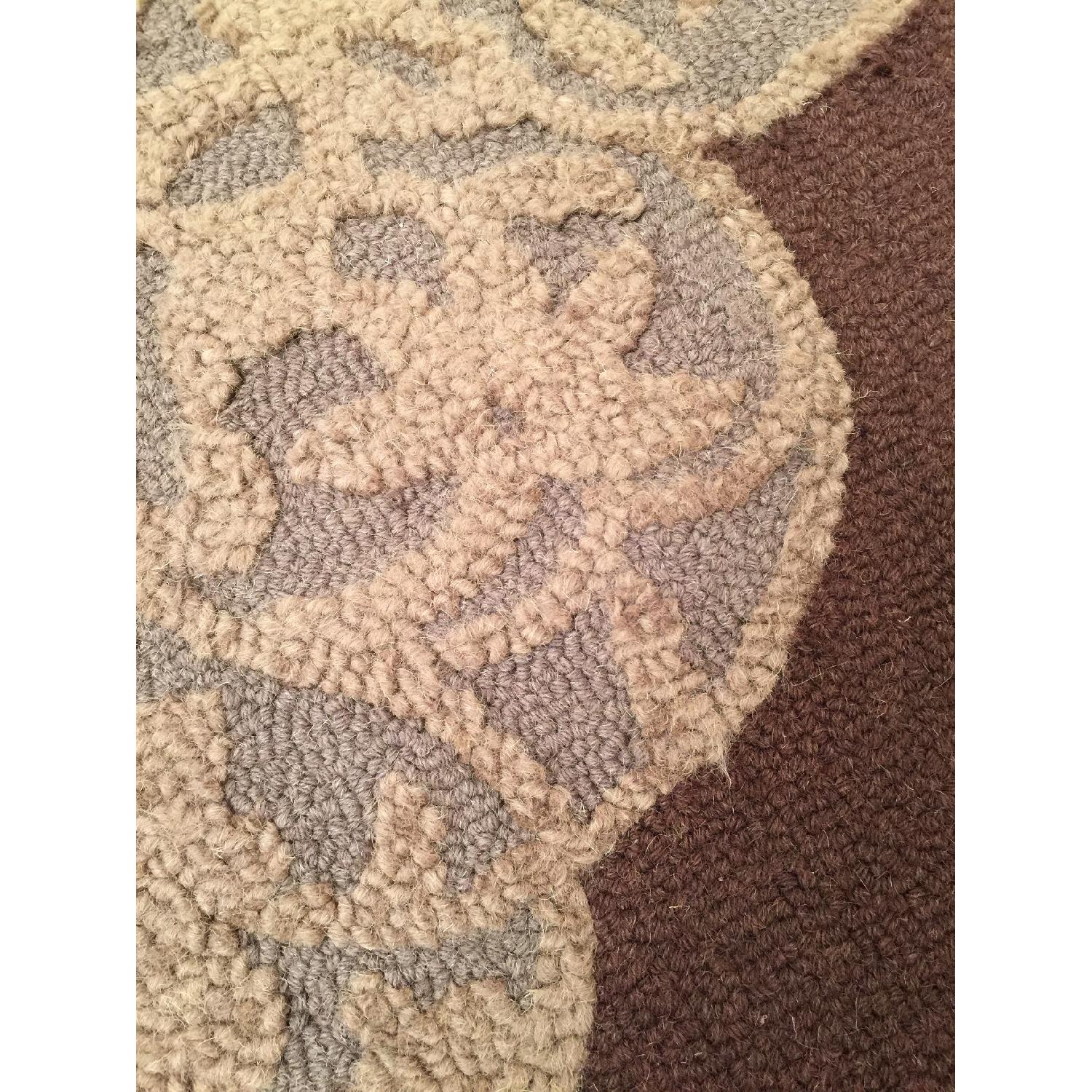 Brown Hued Medallion Wool Area Rug - image-4