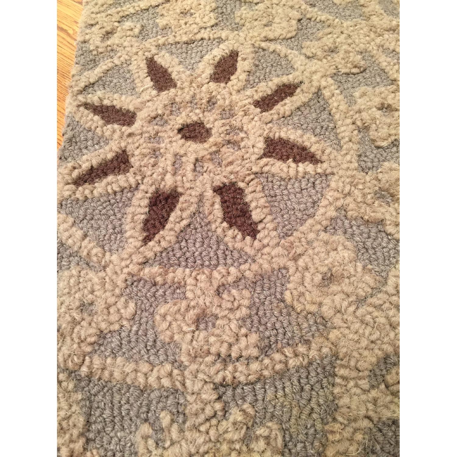 Brown Hued Medallion Wool Area Rug - image-5