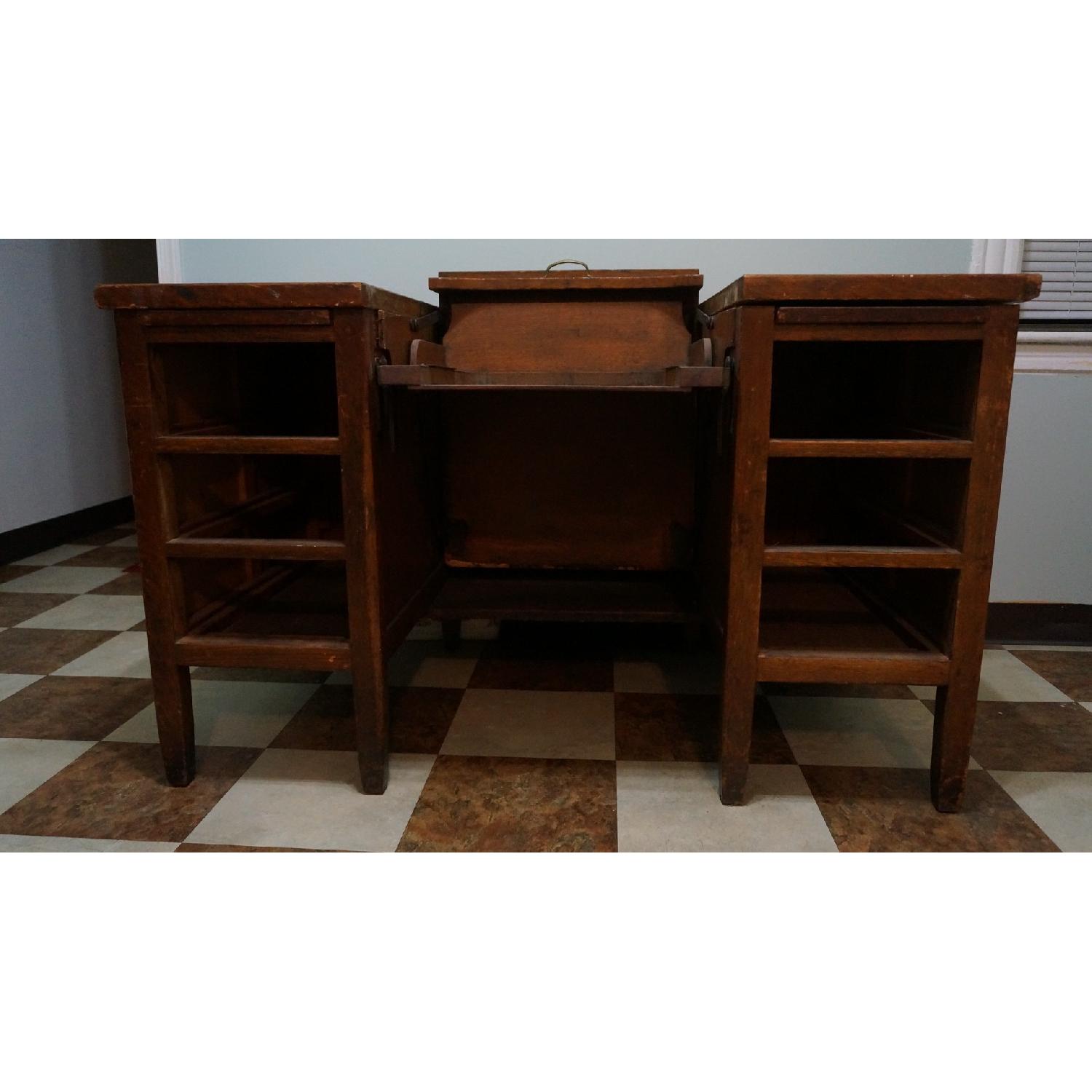 Vintage Wood School Teachers Desk - image-4