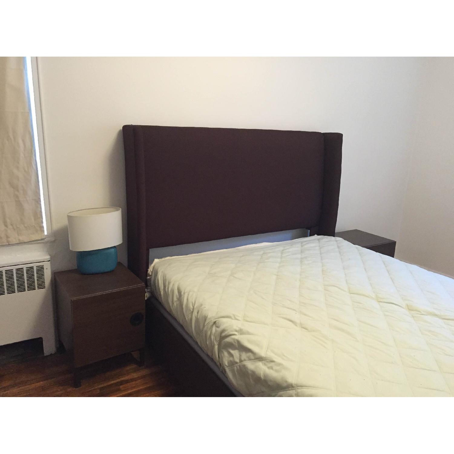 Costco Espresso Upholstered Queen Bed Frame - image-5