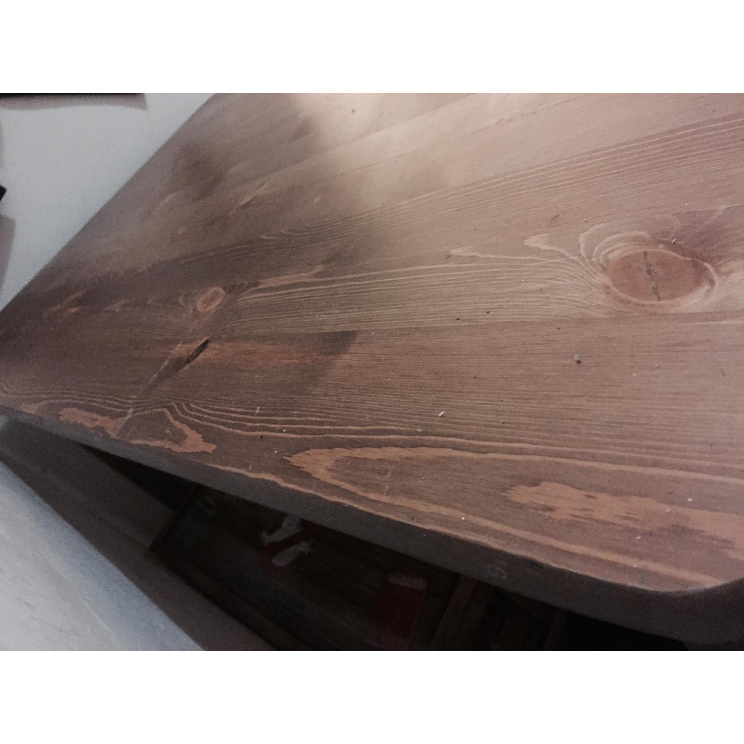 High Top Wood Dining Table w/ 3 Barstools - image-2