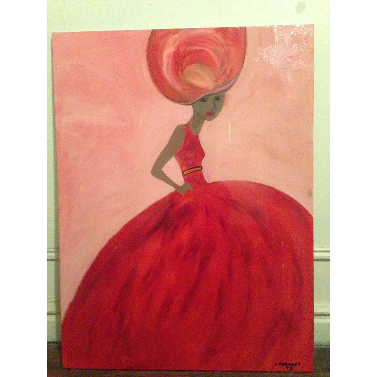 Woman in Red Painting - image-1