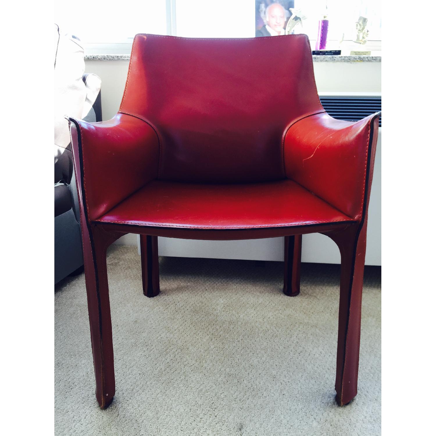 Cassina Leather Stitched Chair - image-1