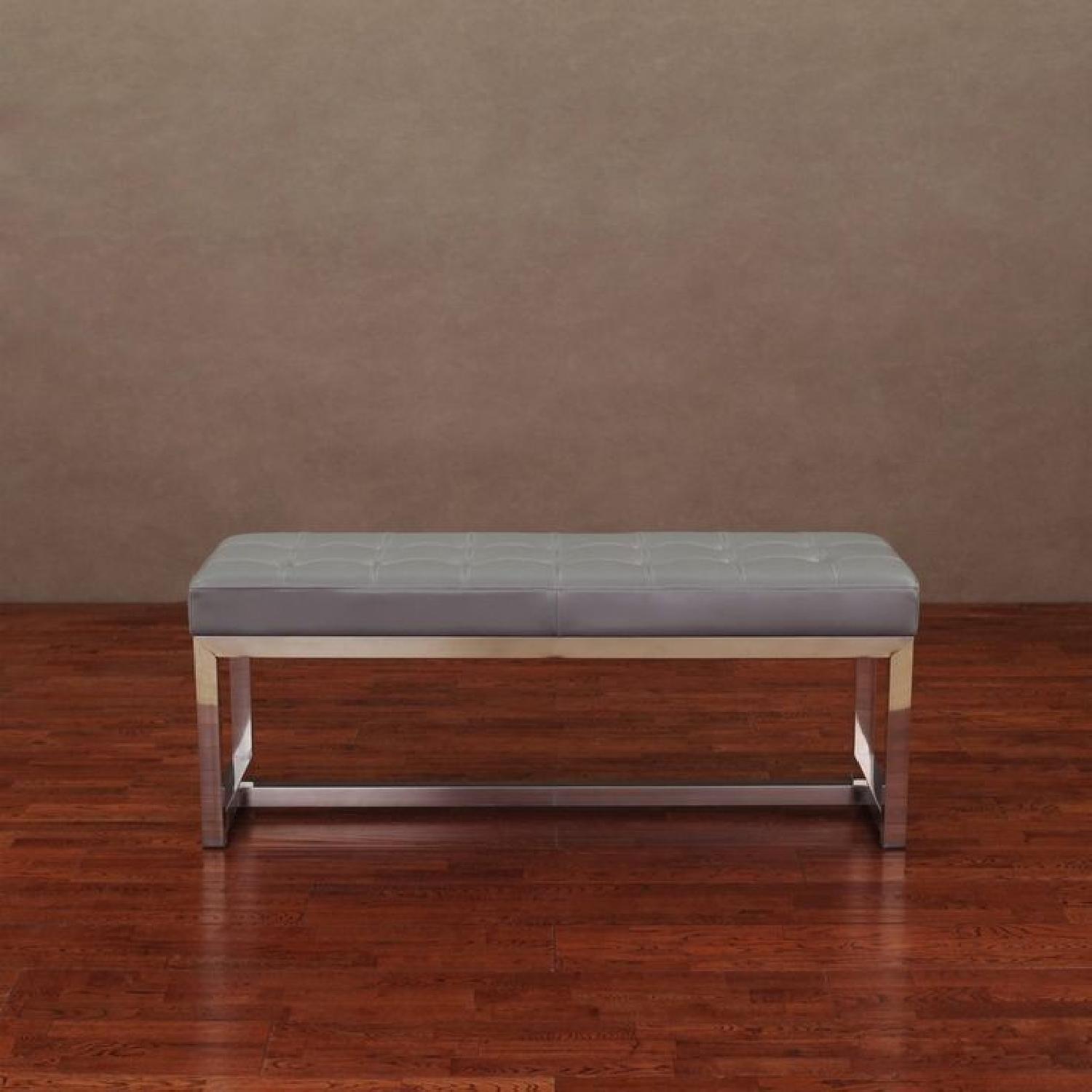 Liberty Grey Leather Bench