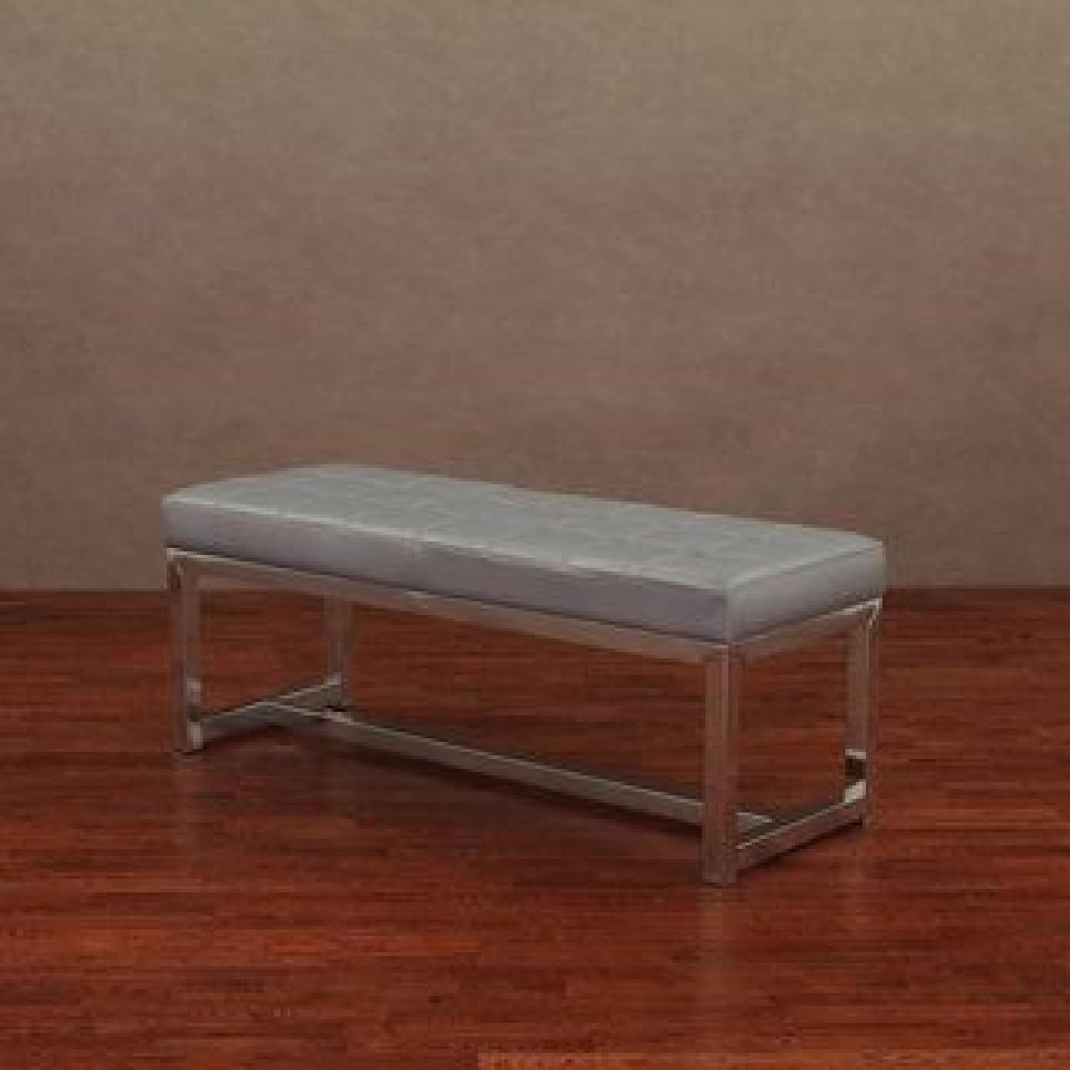 Liberty Grey Leather Bench - image-3