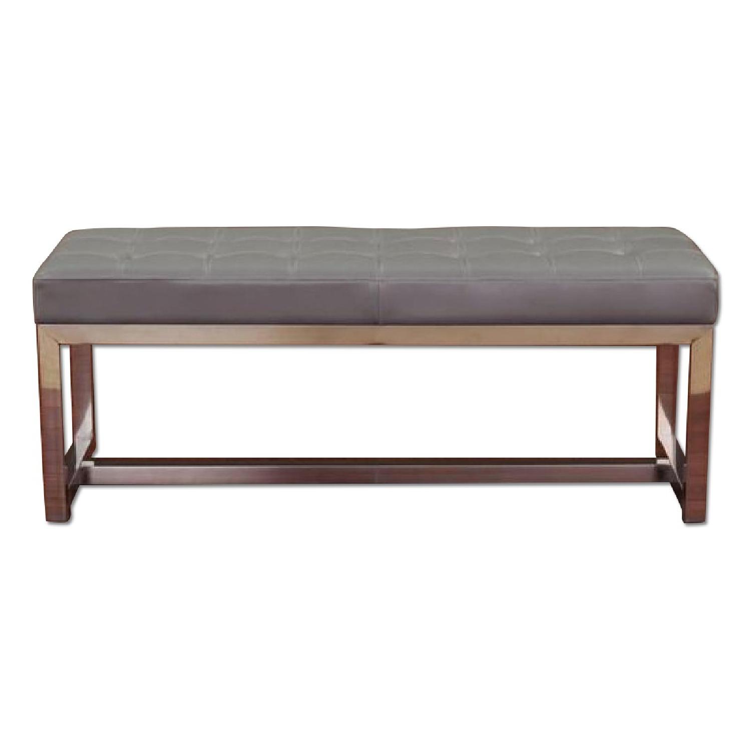Liberty Grey Leather Bench - Thumbnail 2
