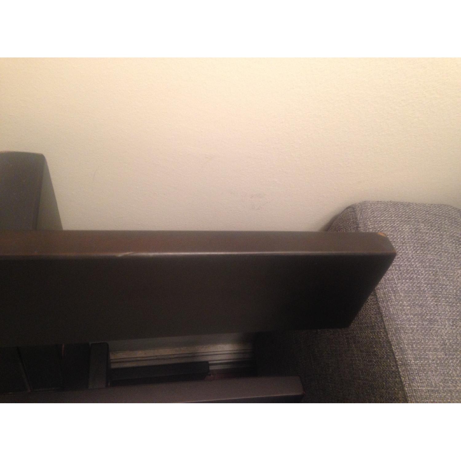 West Elm Chocolate Wood Futon Frame w/ Full Sized Futon - image-2