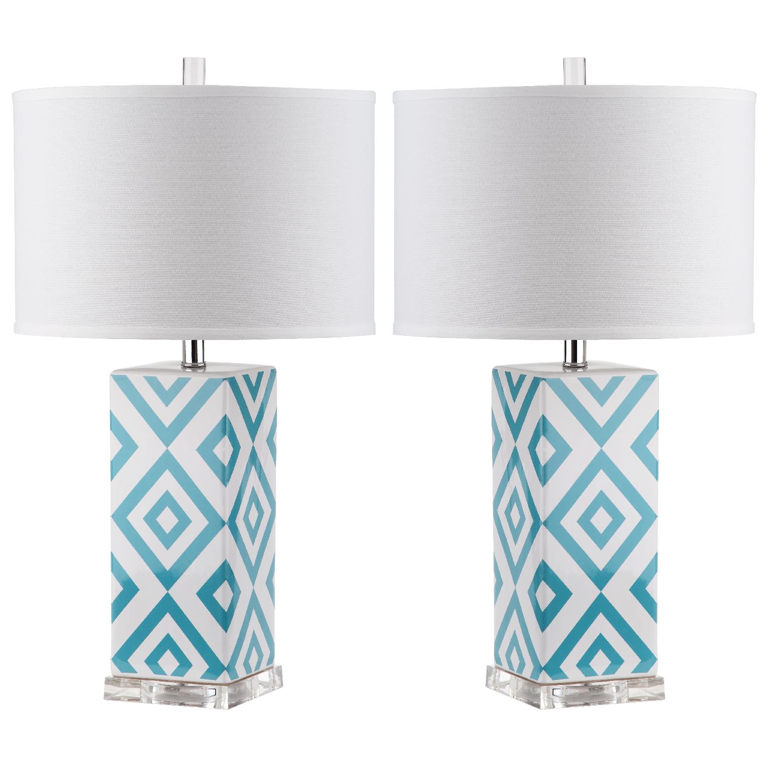 Safavieh Light Blue Table Lamps - Pair