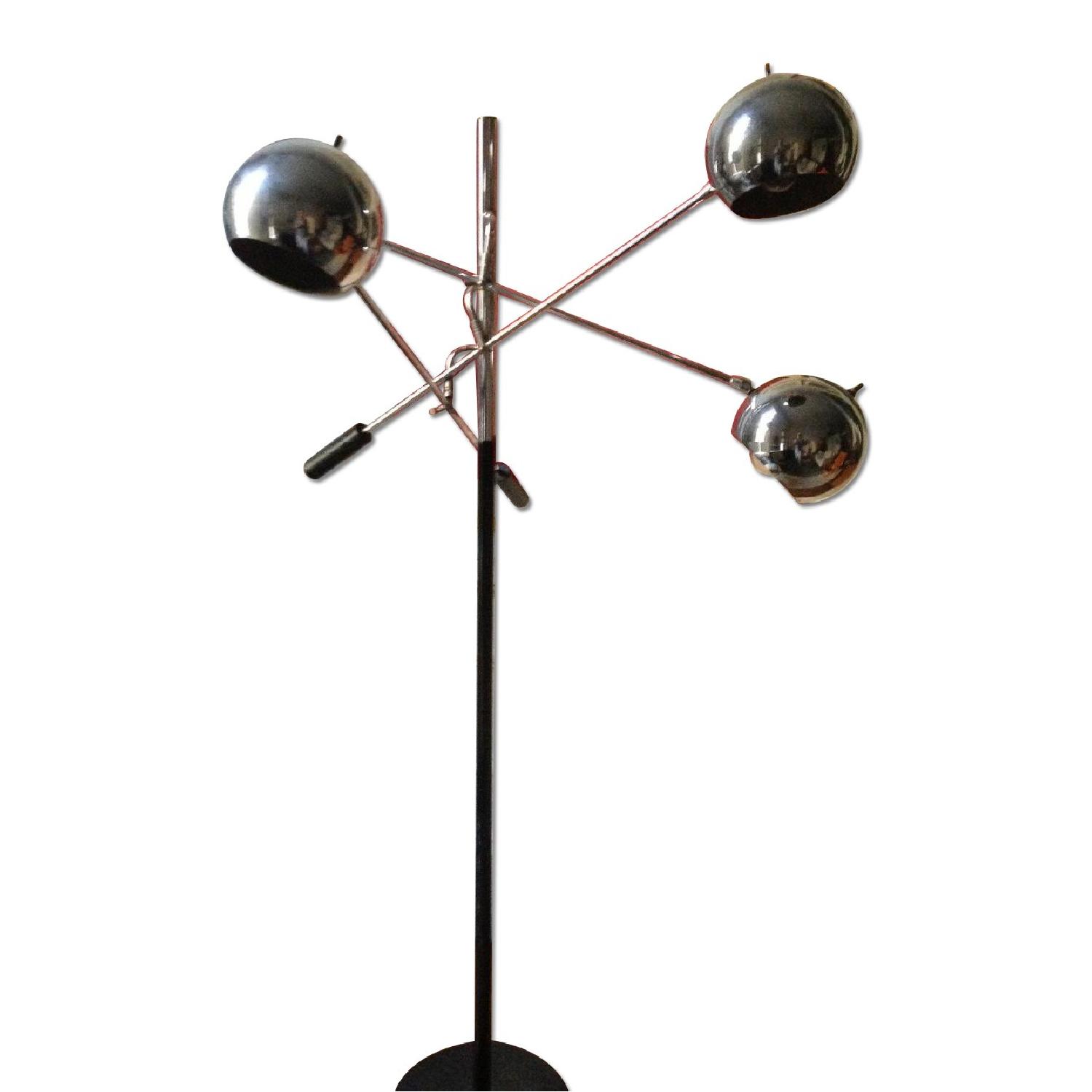 Lightolier 3-Arm Chrome Ball Floor Lamp - image-0