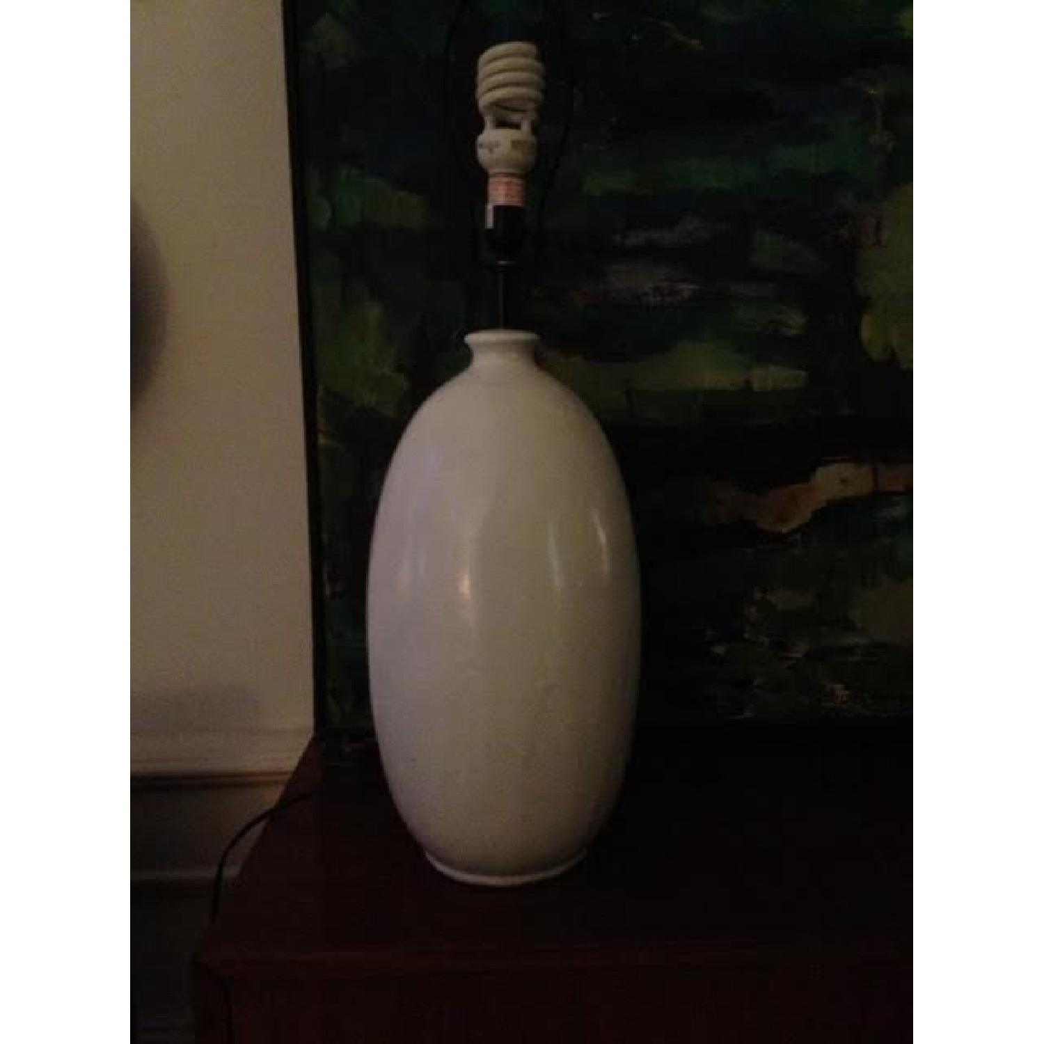 Vintage White Ceramic Lamp - image-1
