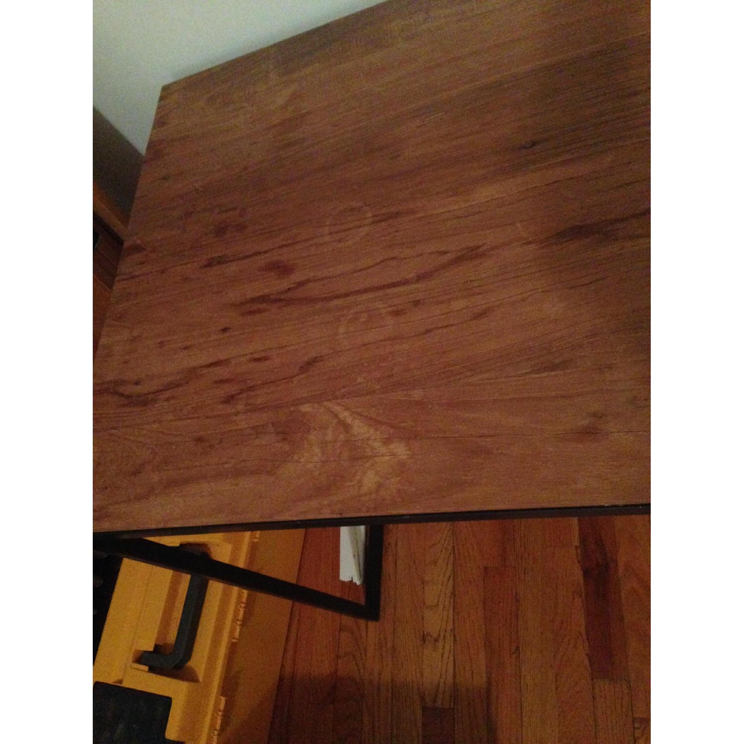 Crate & Barrel Fulton Rustic/Modern Desk in Teak and Oxidized Metal Frame - image-2