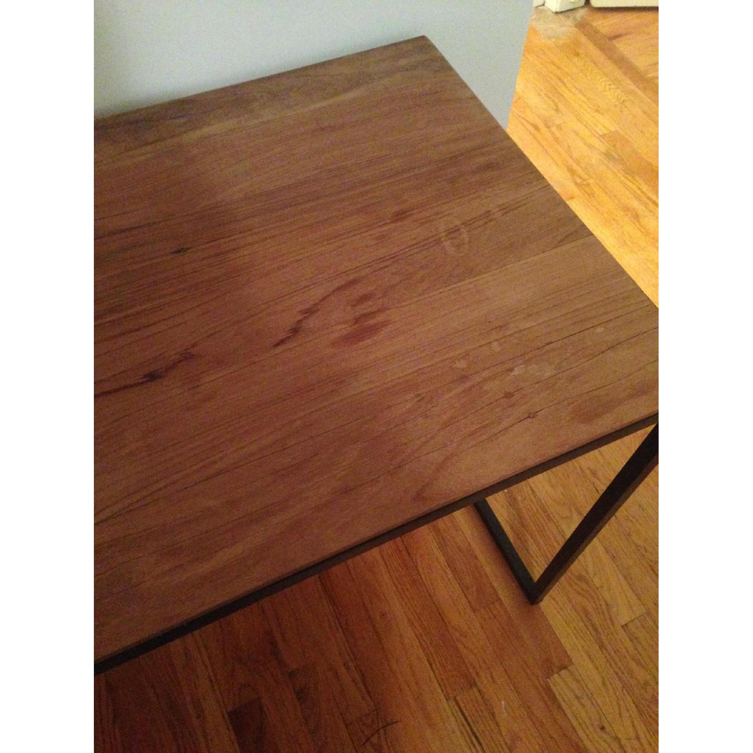 Crate & Barrel Fulton Rustic/Modern Desk in Teak and Oxidized Metal Frame - image-3