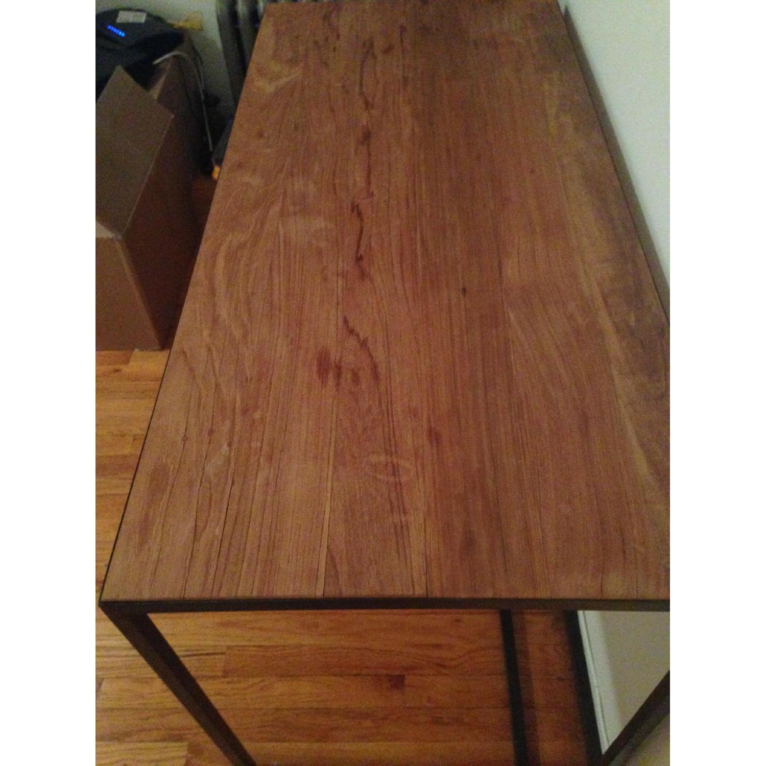 Crate & Barrel Fulton Rustic/Modern Desk in Teak and Oxidized Metal Frame - image-4