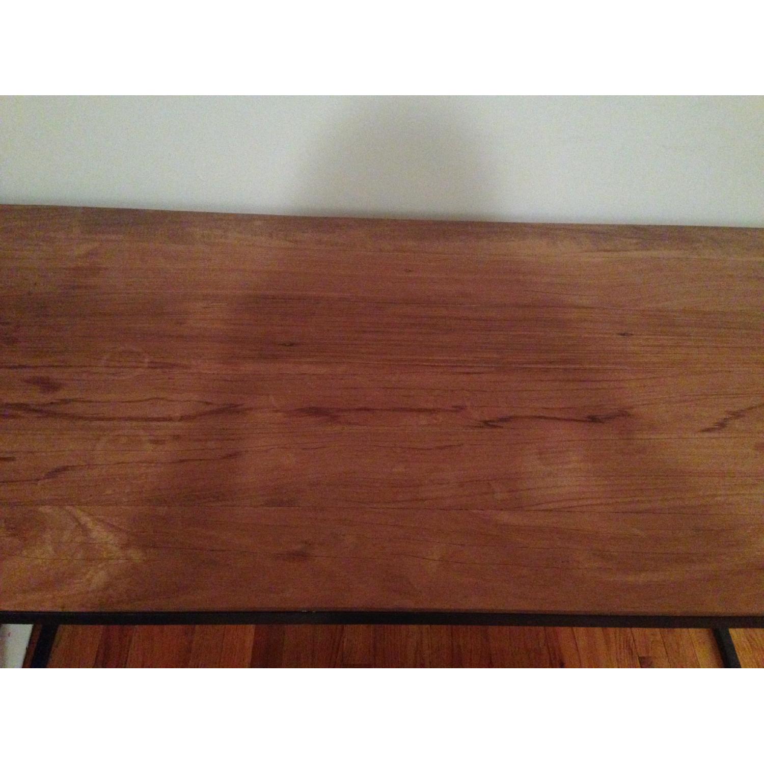 Crate & Barrel Fulton Rustic/Modern Desk in Teak and Oxidized Metal Frame - image-6