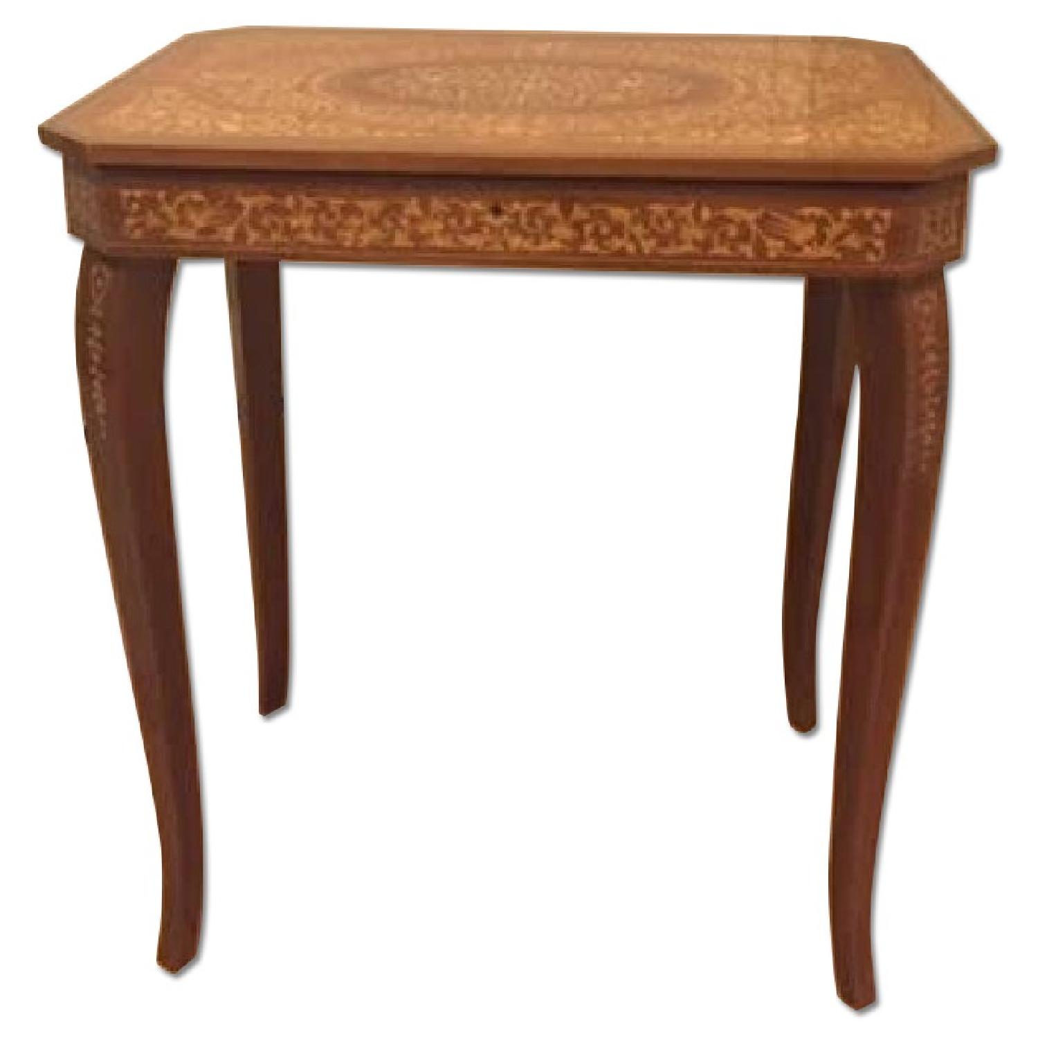 Antique Music Box Side Table