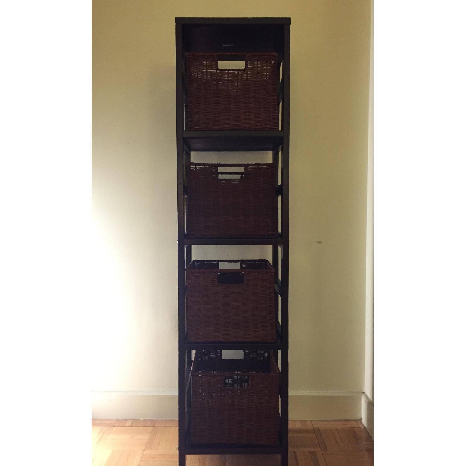 Winsome Espresso 4 Section Storage Shelf and Baskets - image-1