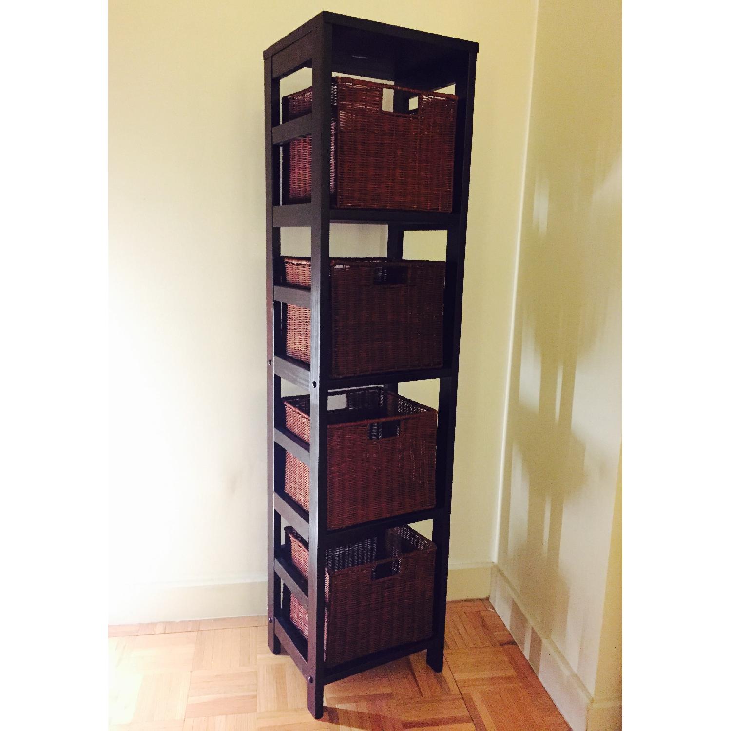 Winsome Espresso 4 Section Storage Shelf and Baskets - image-2