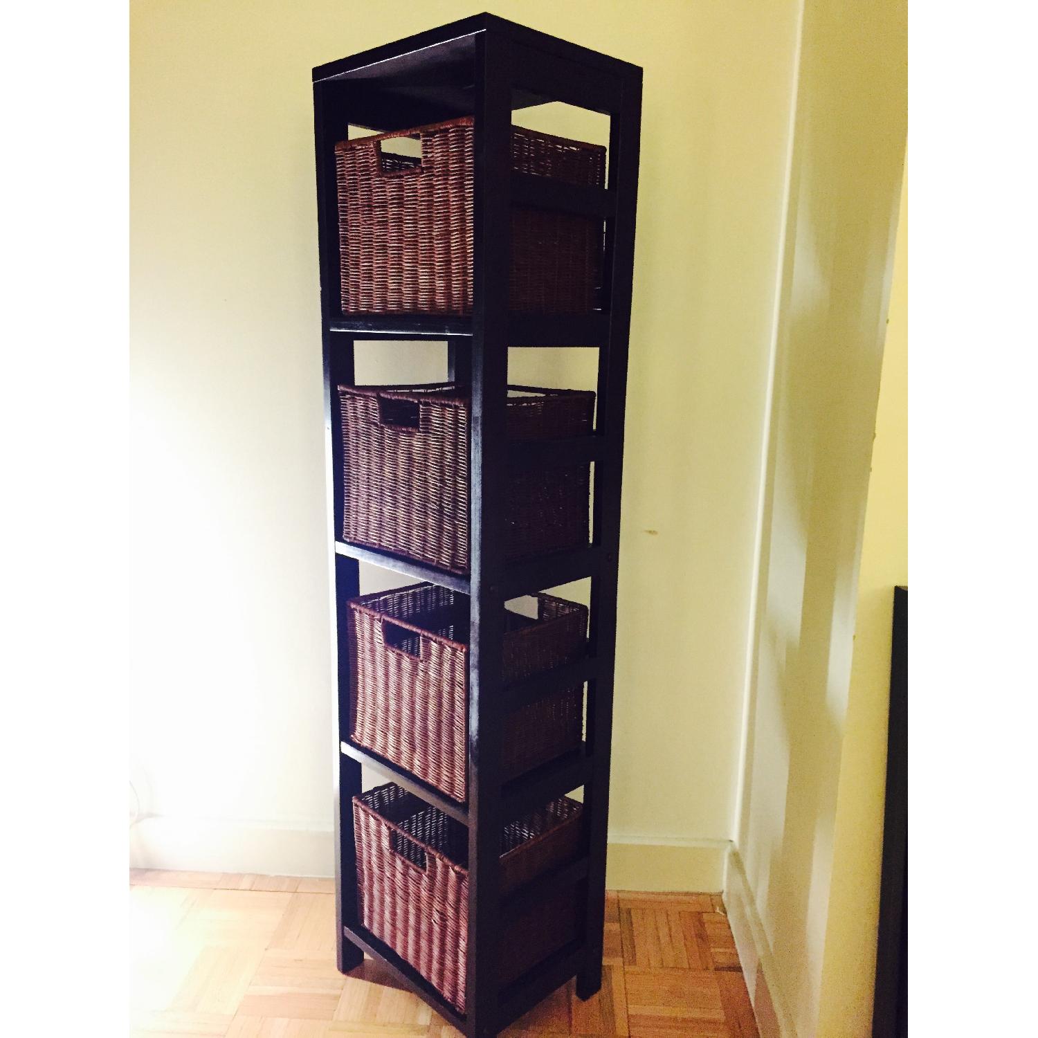 Winsome Espresso 4 Section Storage Shelf and Baskets - image-3