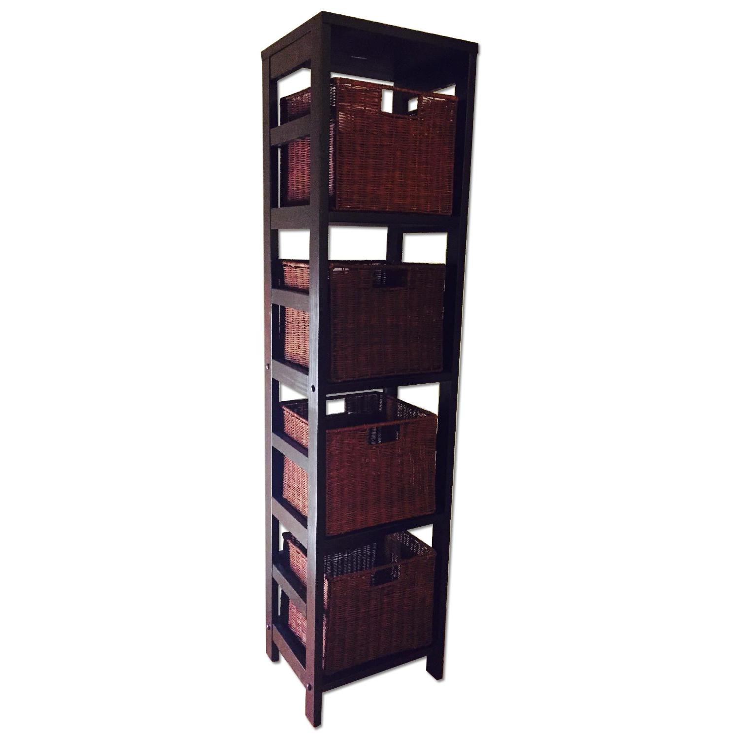 Winsome 4 Section Storage Shelf and Baskets